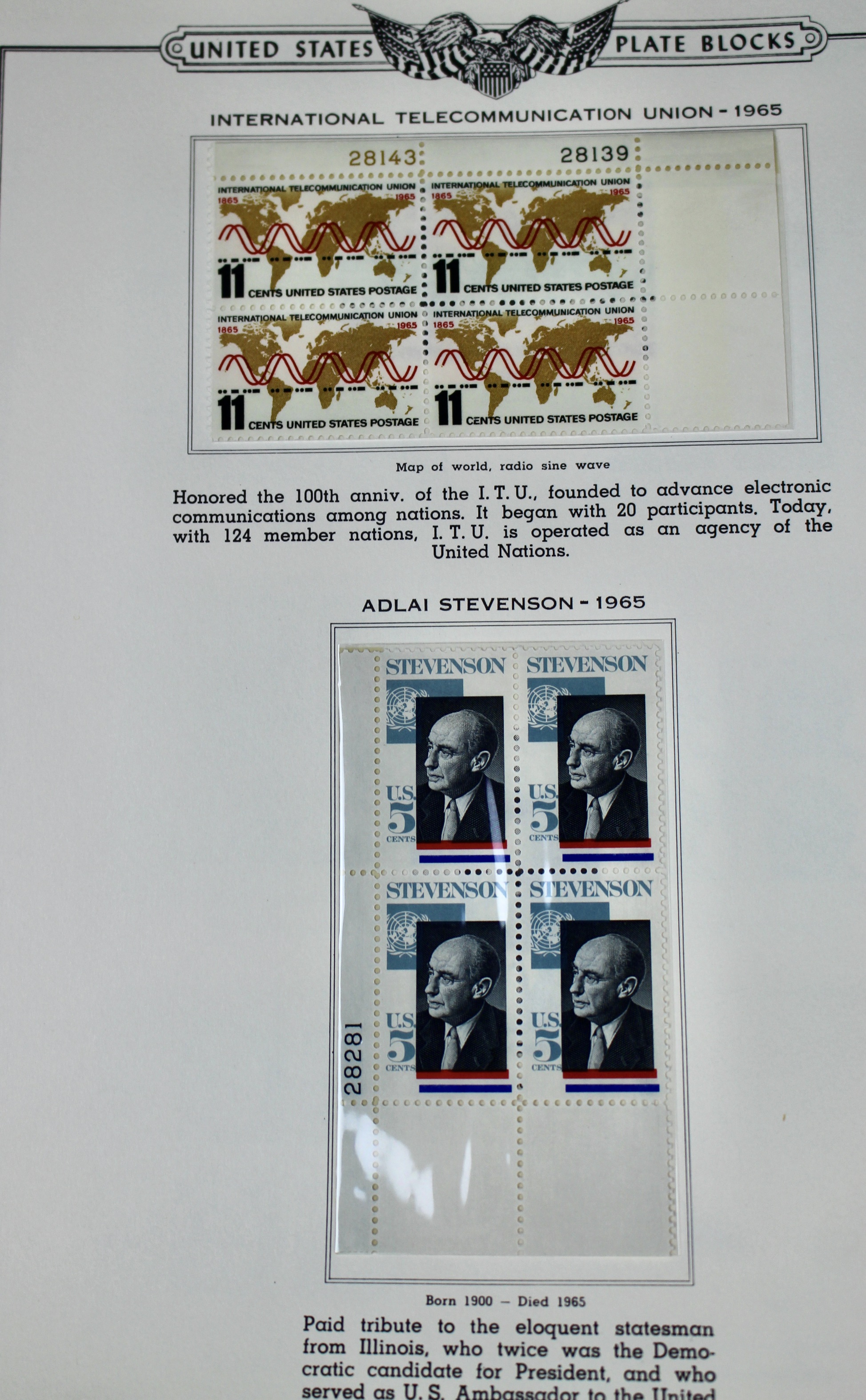 Over 200 Different U.S. Postage Stamp Plate Blocks, 1959 to 1969