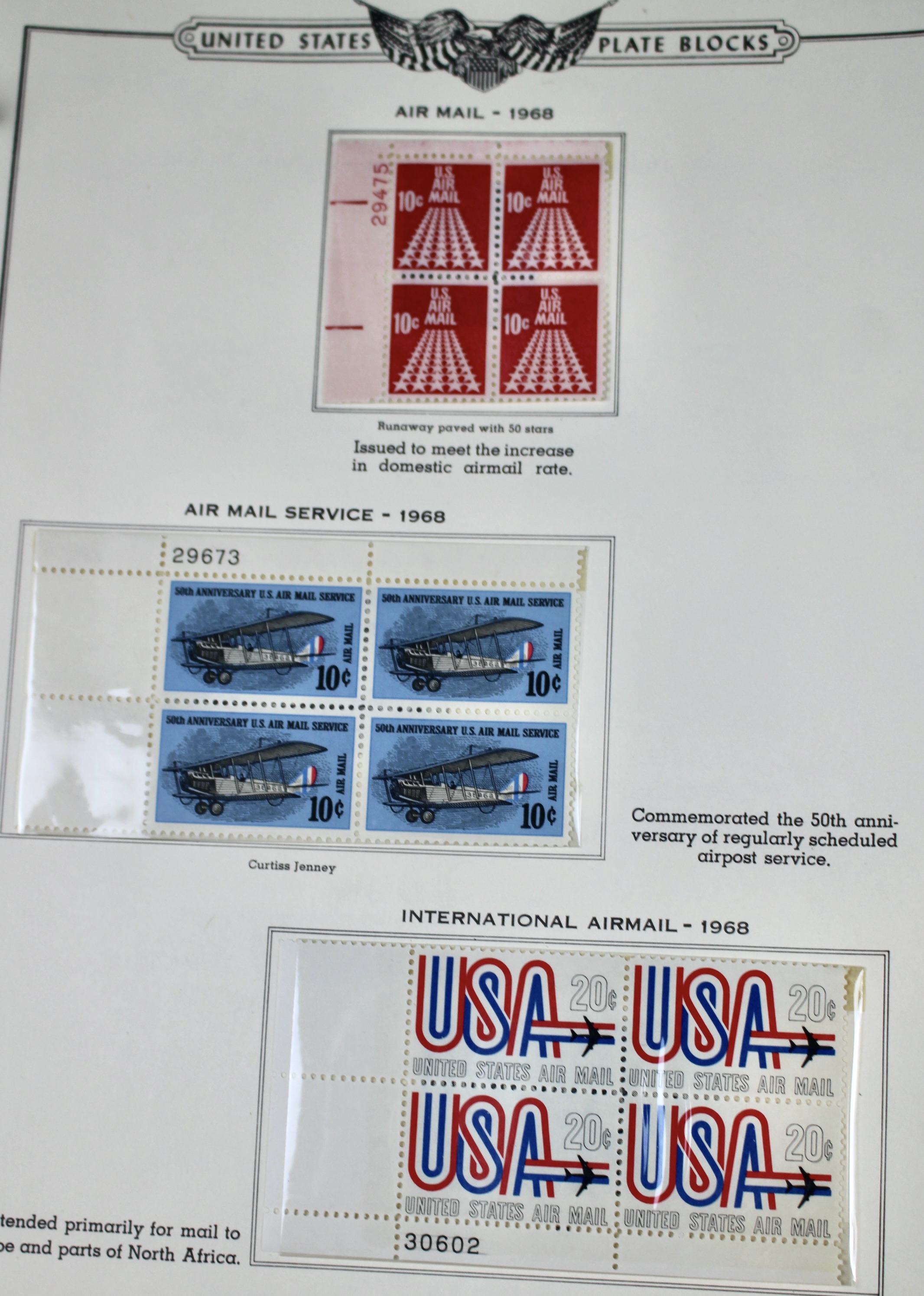Over 200 Different U.S. Postage Stamp Plate Blocks, 1959 to 1969