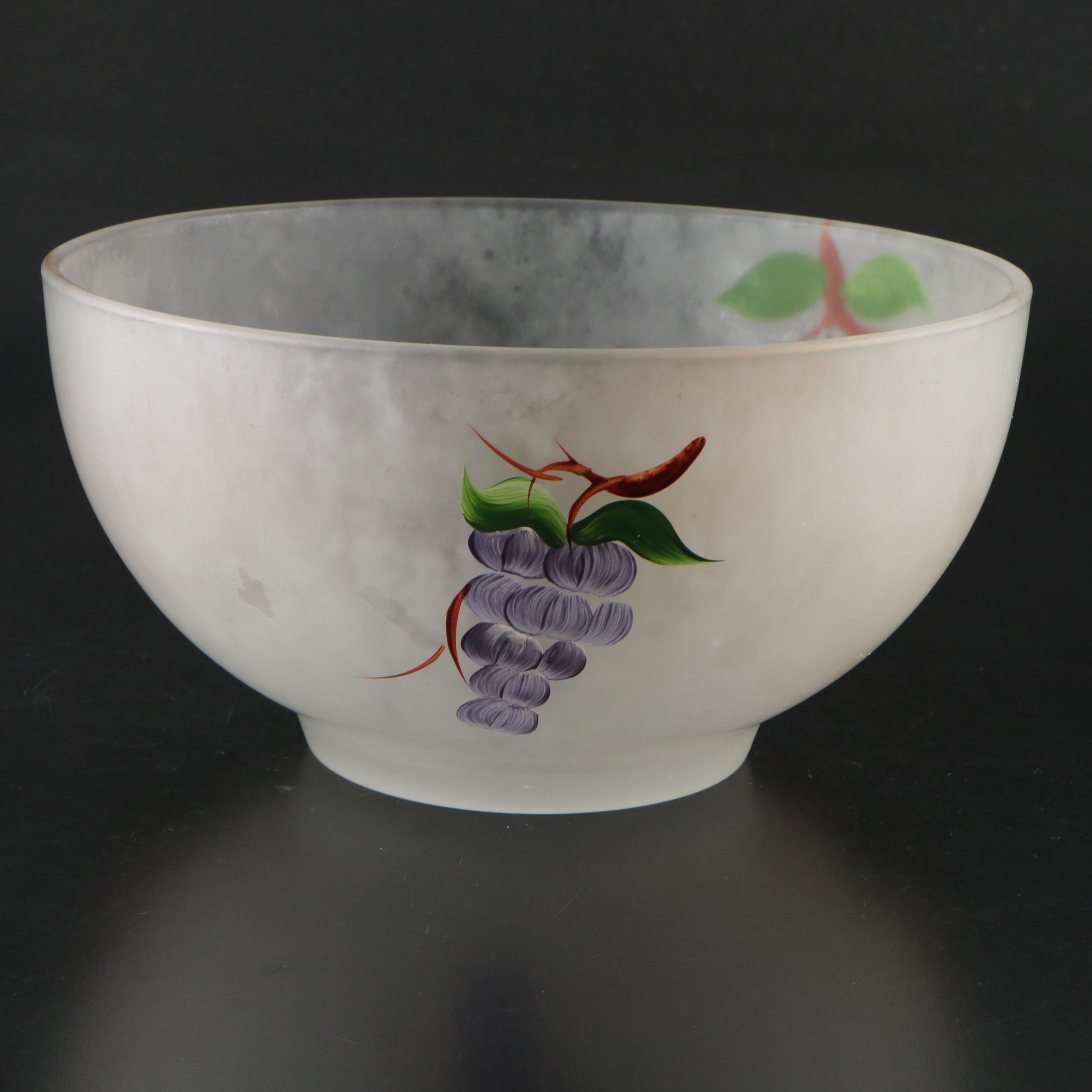 Pyrex and Hand-Painted Frosted Glass Bowls