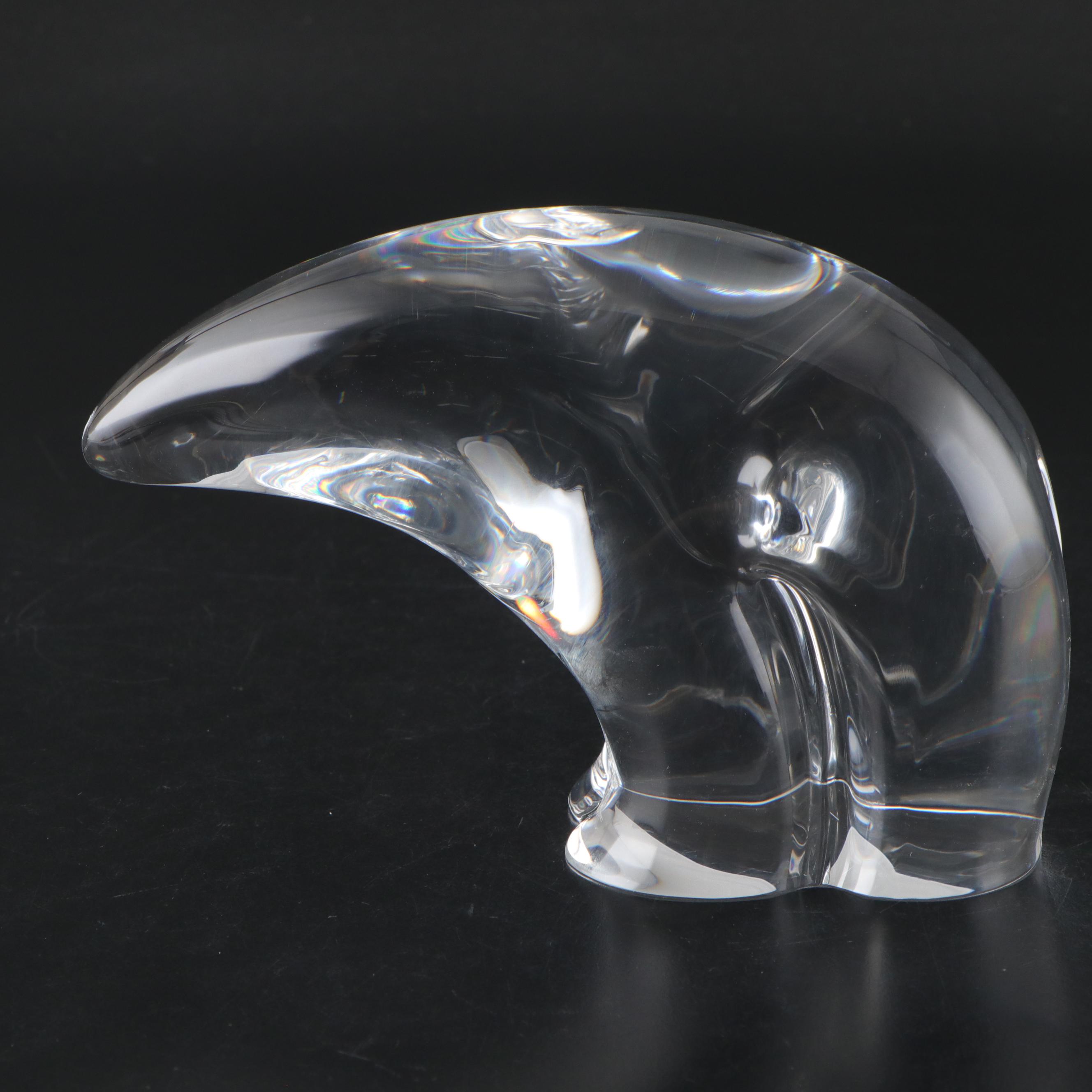 Steuben Art Glass Polar Bear Figurine