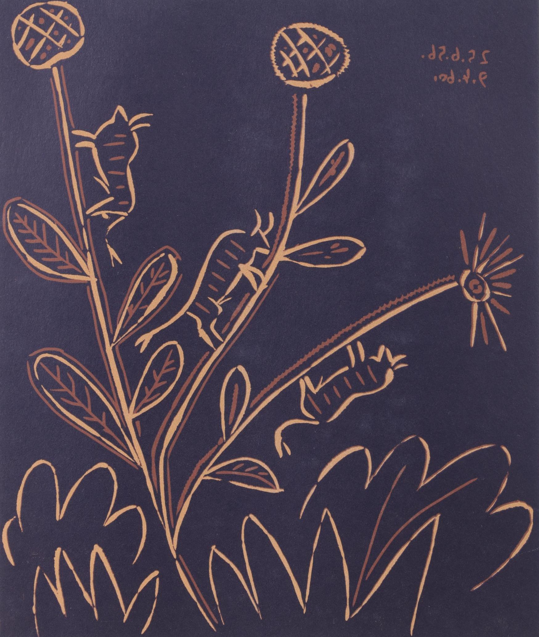 Pablo Picasso Linocut "Plante aux Toritos"