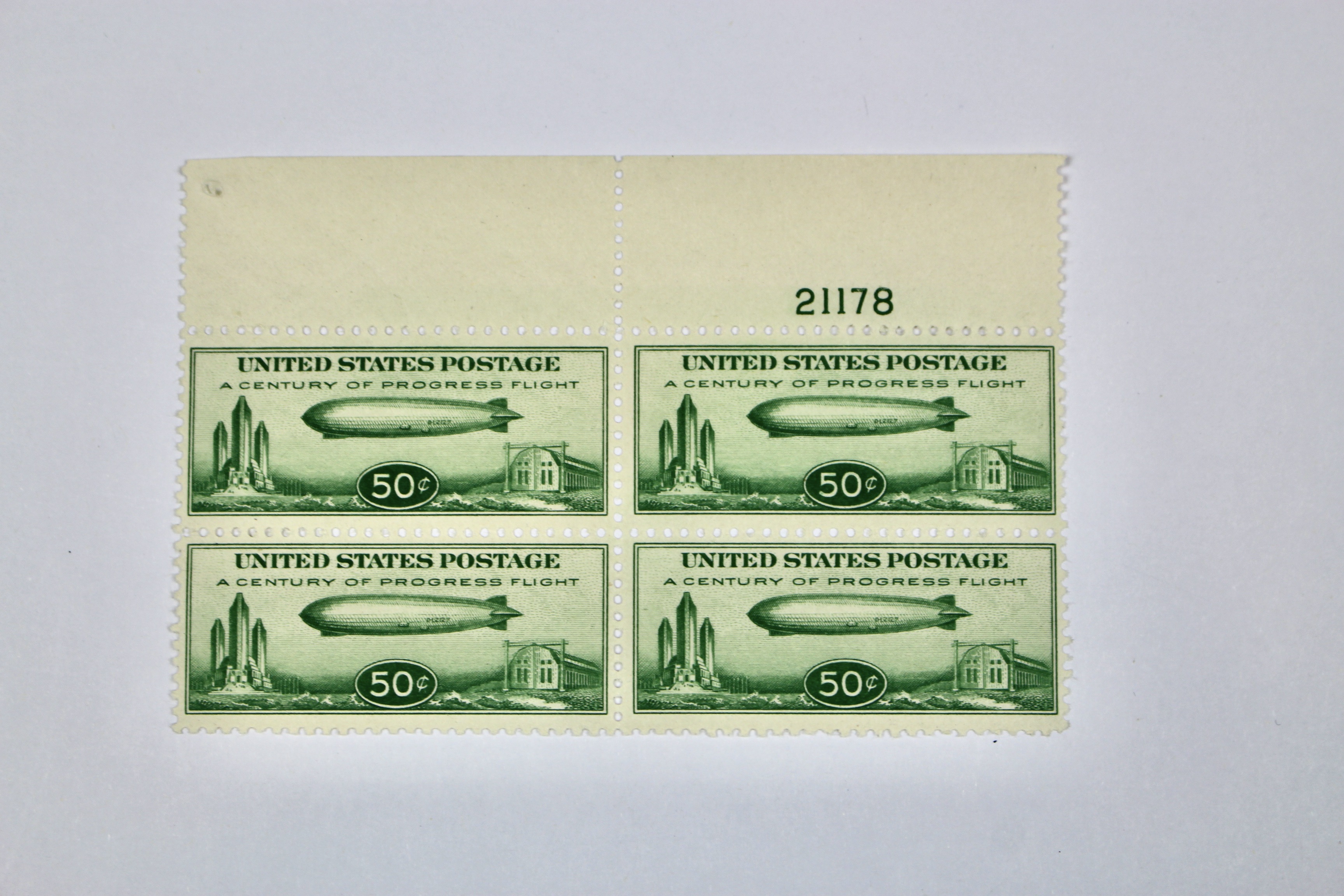 Scott #C18 Century of Progress U.S. Postage Stamp Block, MNH