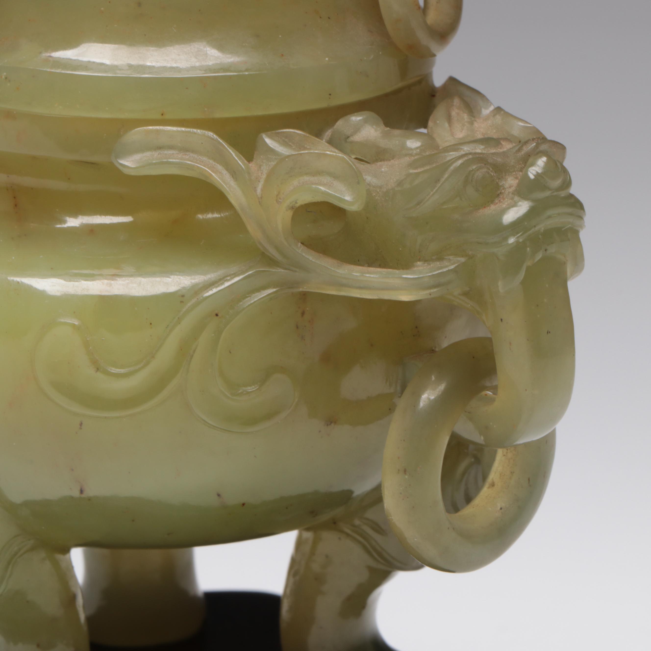 Antique Chinese Carved Jade Censer, 19th Century
