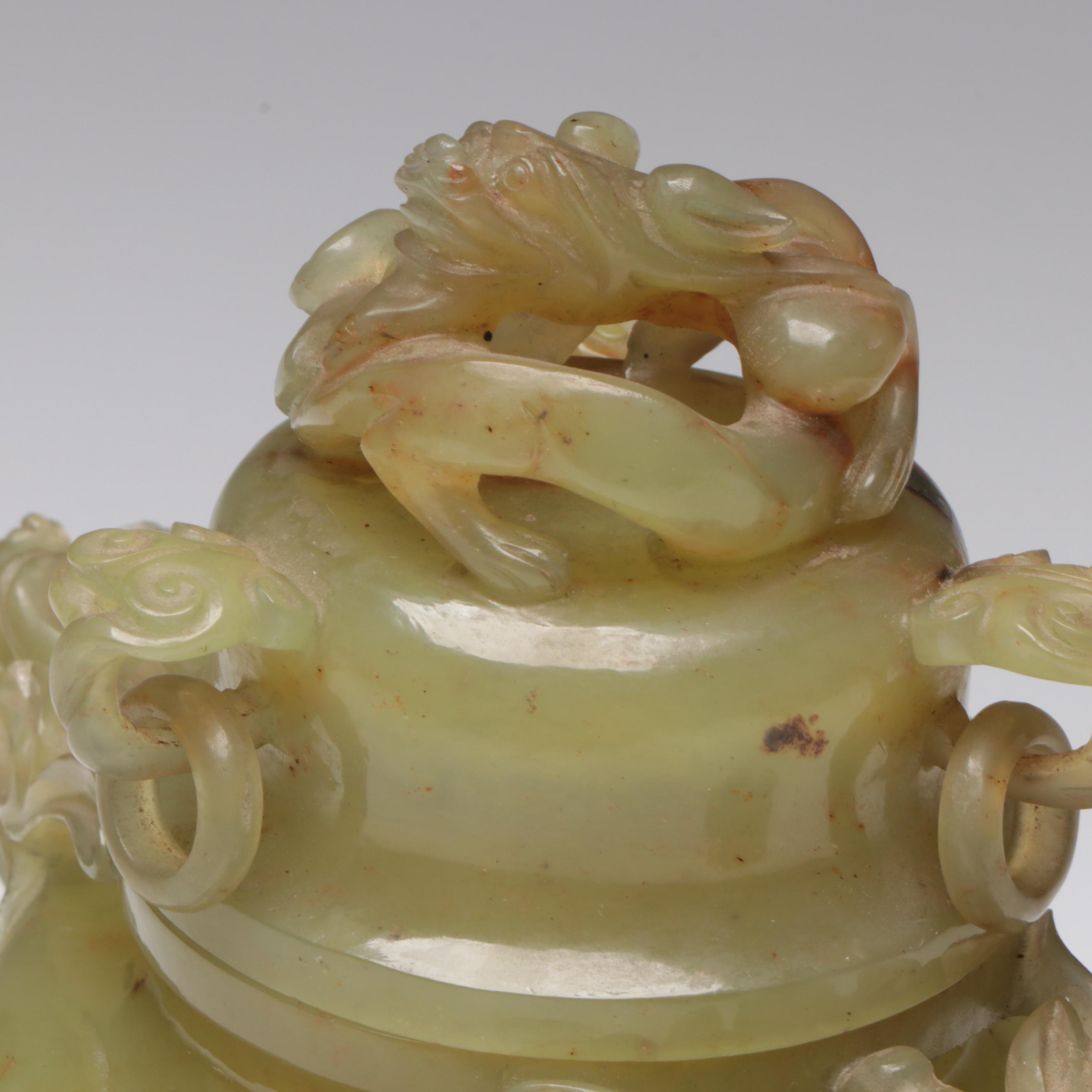 Antique Chinese Carved Jade Censer, 19th Century