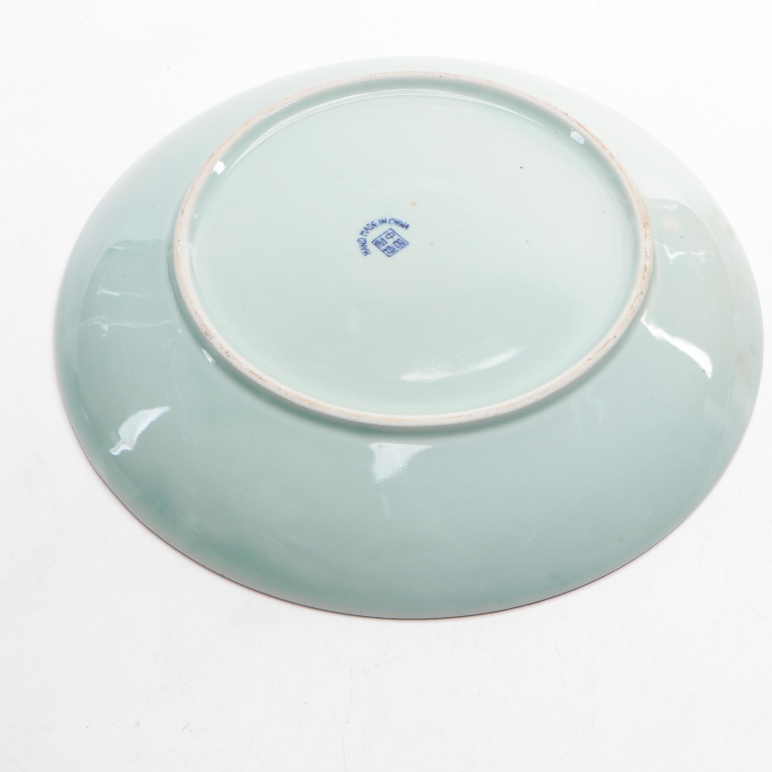 Chinese Porcelain Blue and White Lotus and Vine Low Bowl