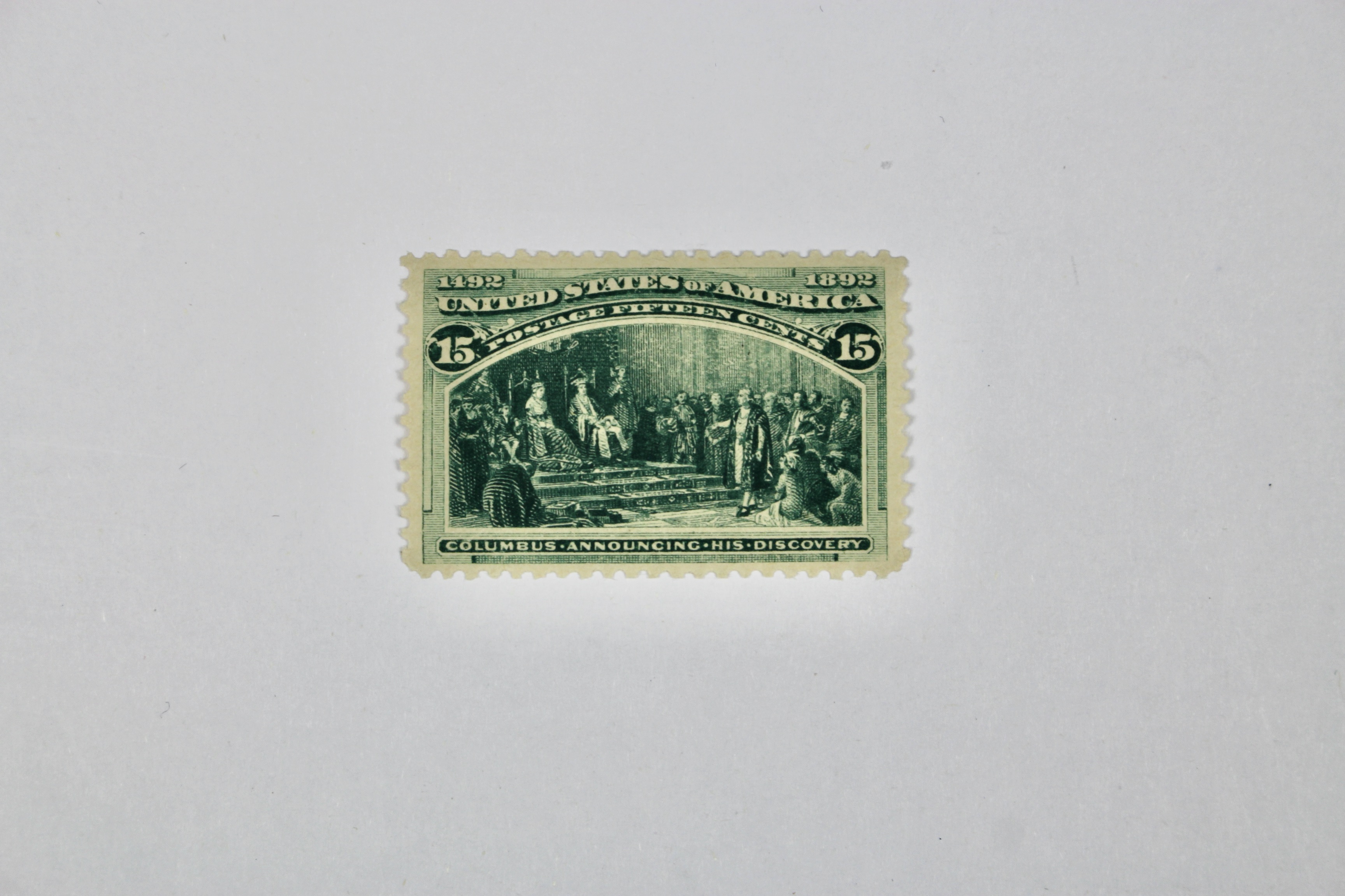 1893 15-Cent Columbian Exposition Postage Stamp, MNH