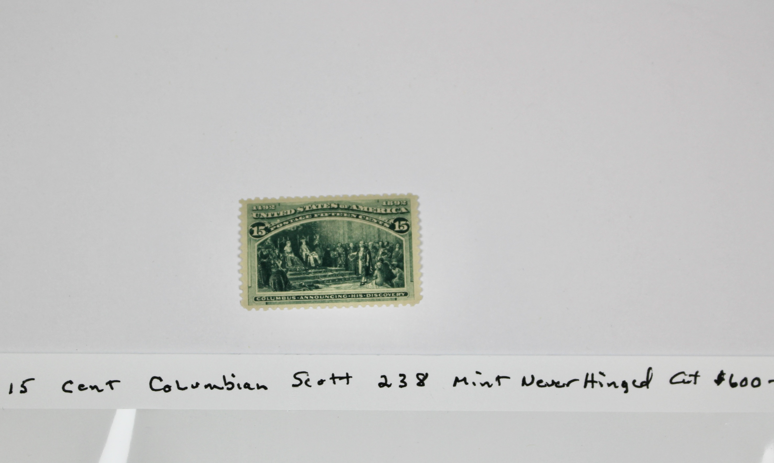 1893 15-Cent Columbian Exposition Postage Stamp, MNH