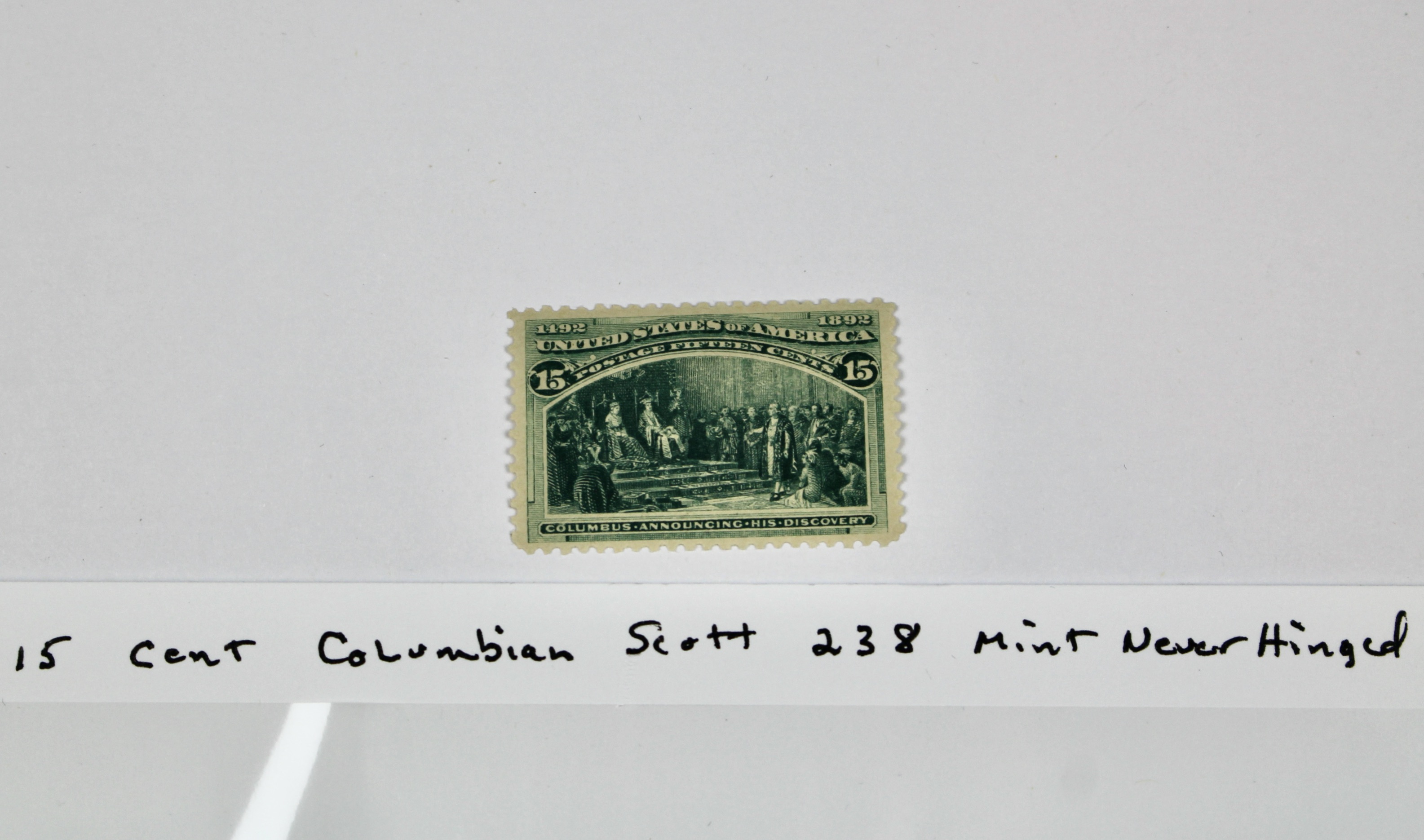 1893 15-Cent Columbian Exposition Postage Stamp, MNH