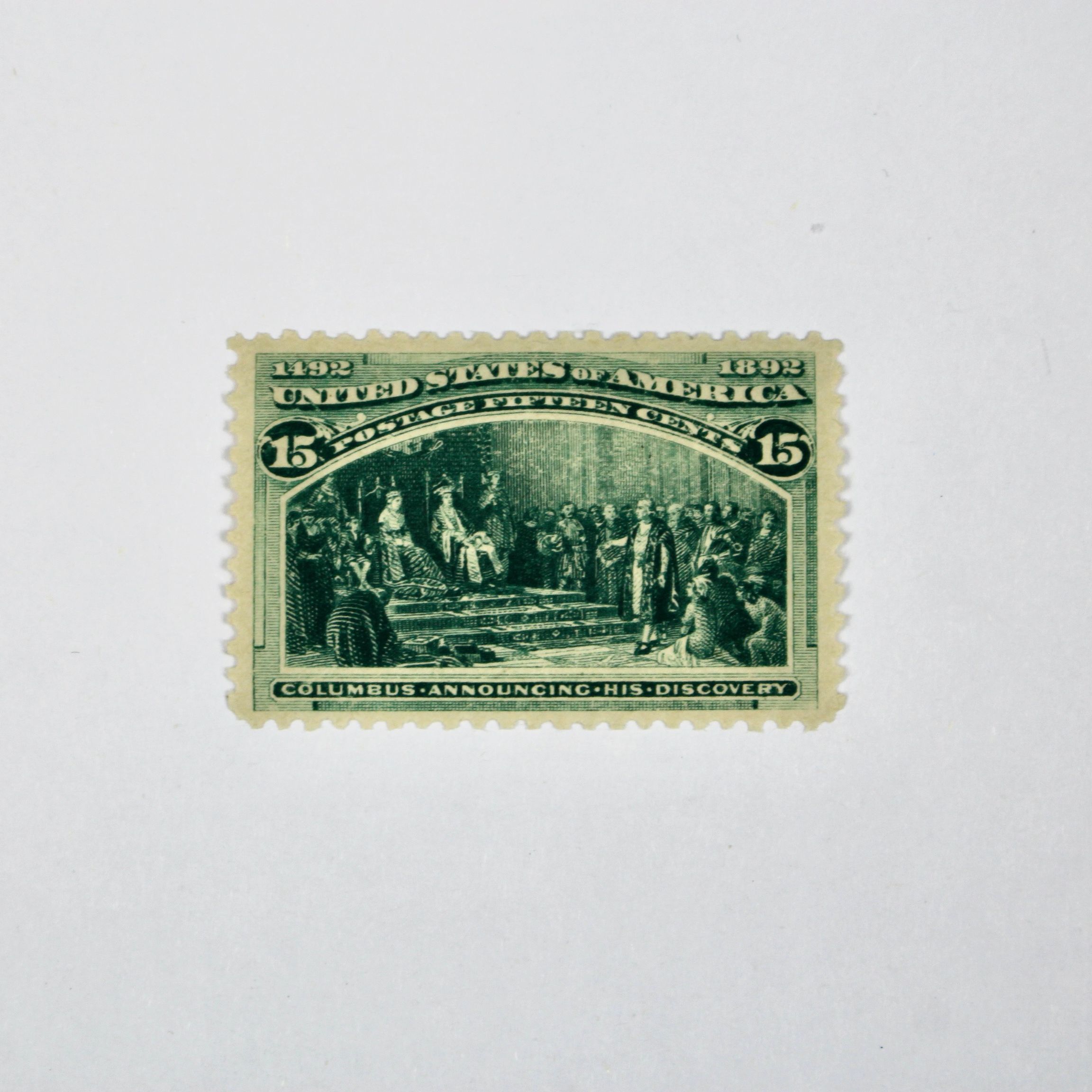 1893 15-Cent Columbian Exposition Postage Stamp, MNH