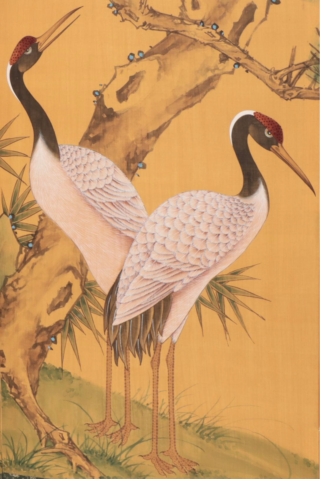 Chinese Hand-Painted Folding Table Screen, Circa 1982
