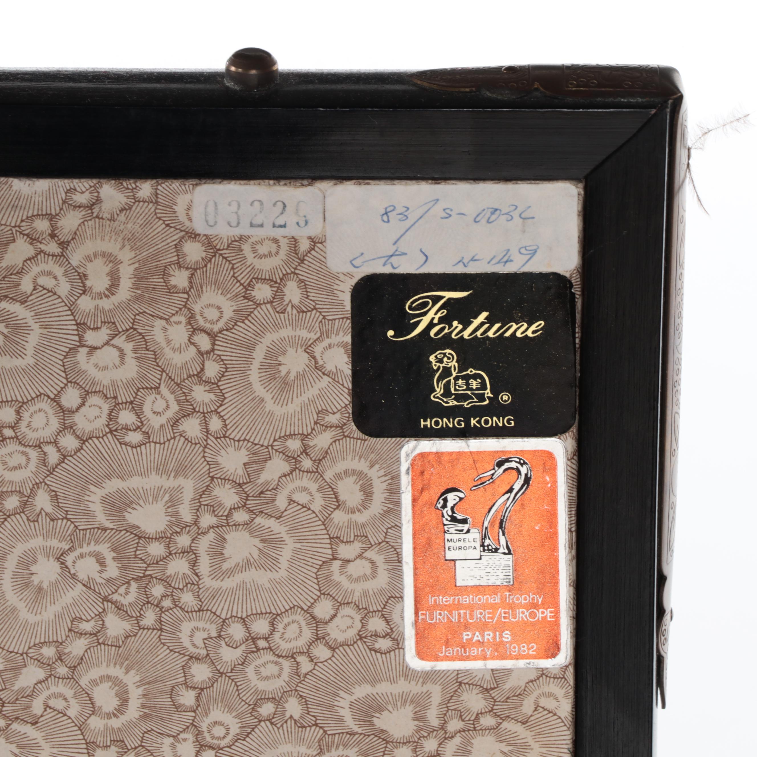 Chinese Hand-Painted Folding Table Screen, Circa 1982