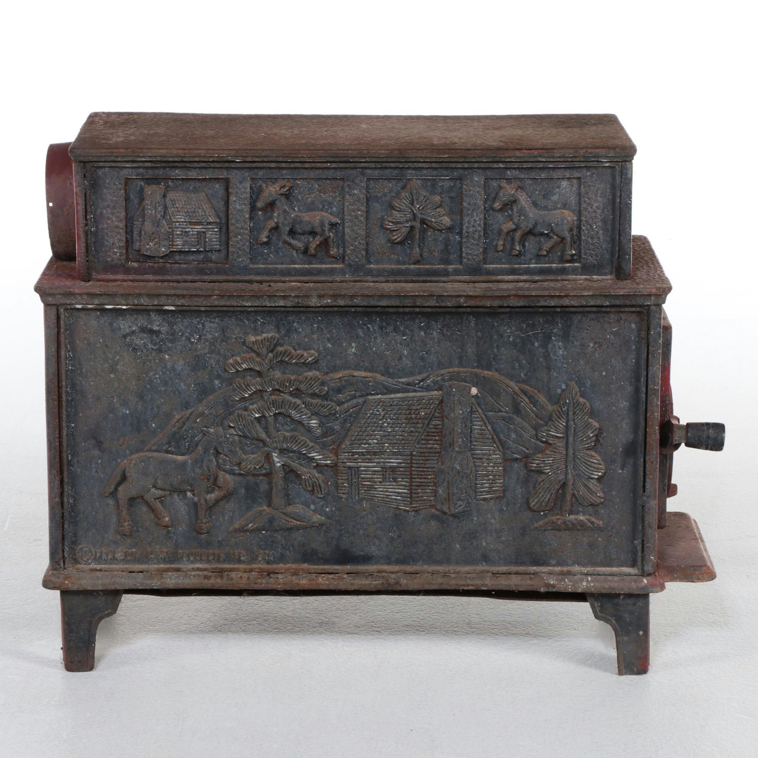 Franklin Cast Products Scandia Cast Iron Wood Stove, Late 20th Century