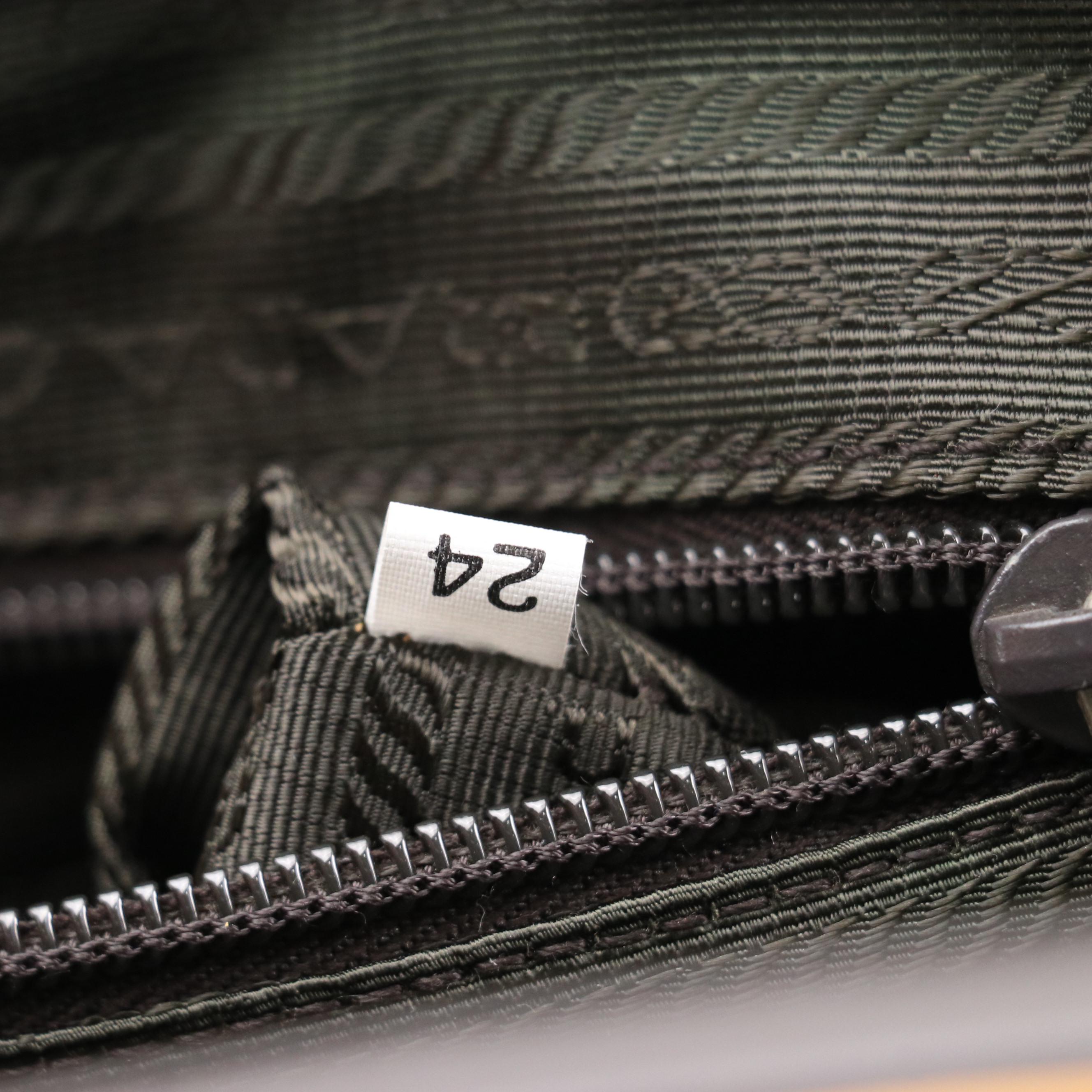 Prada Vitello Frame Handbag in Brown Leather and Yellow Trim