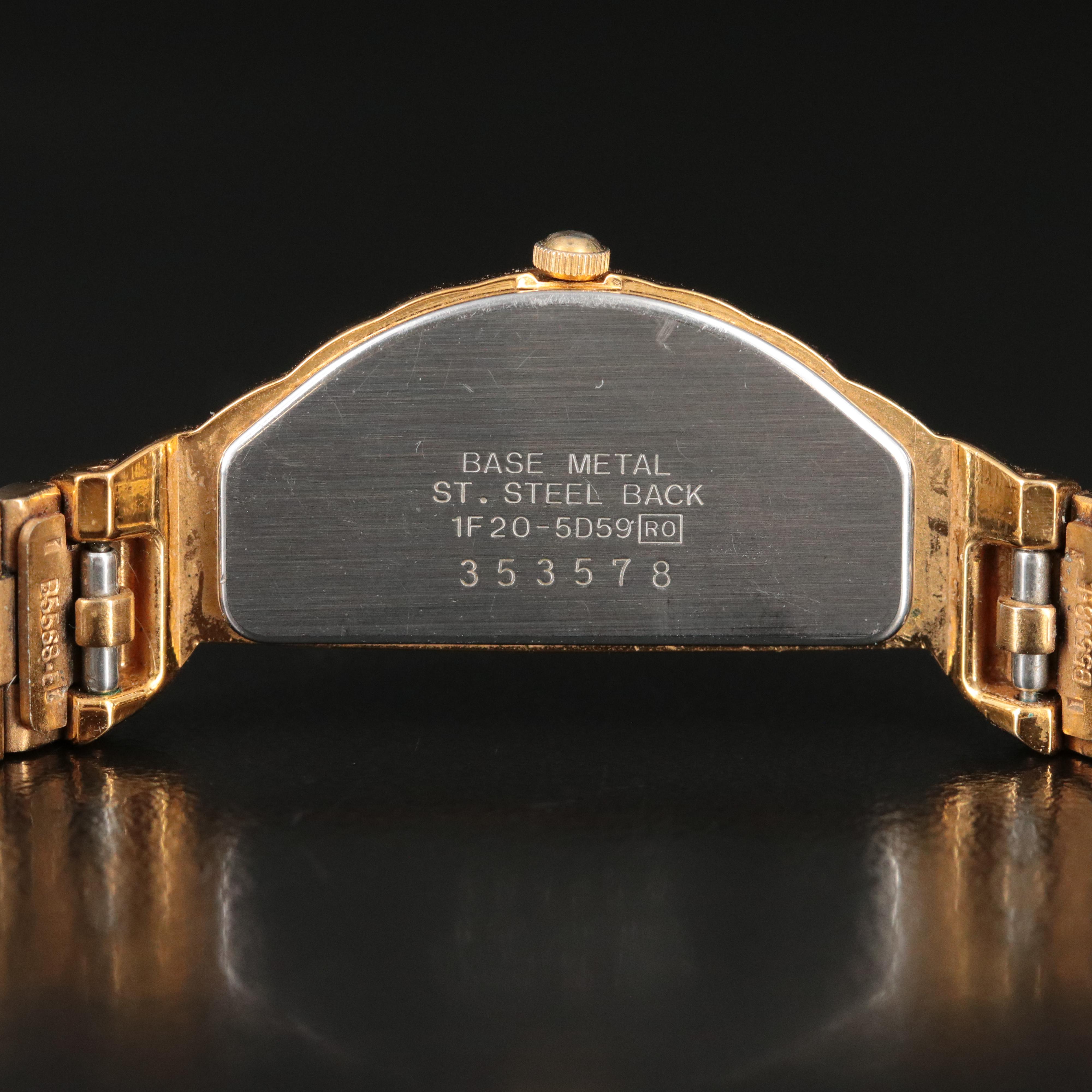 Seiko Half Moon Quartz Black Dial Watch, Vintage