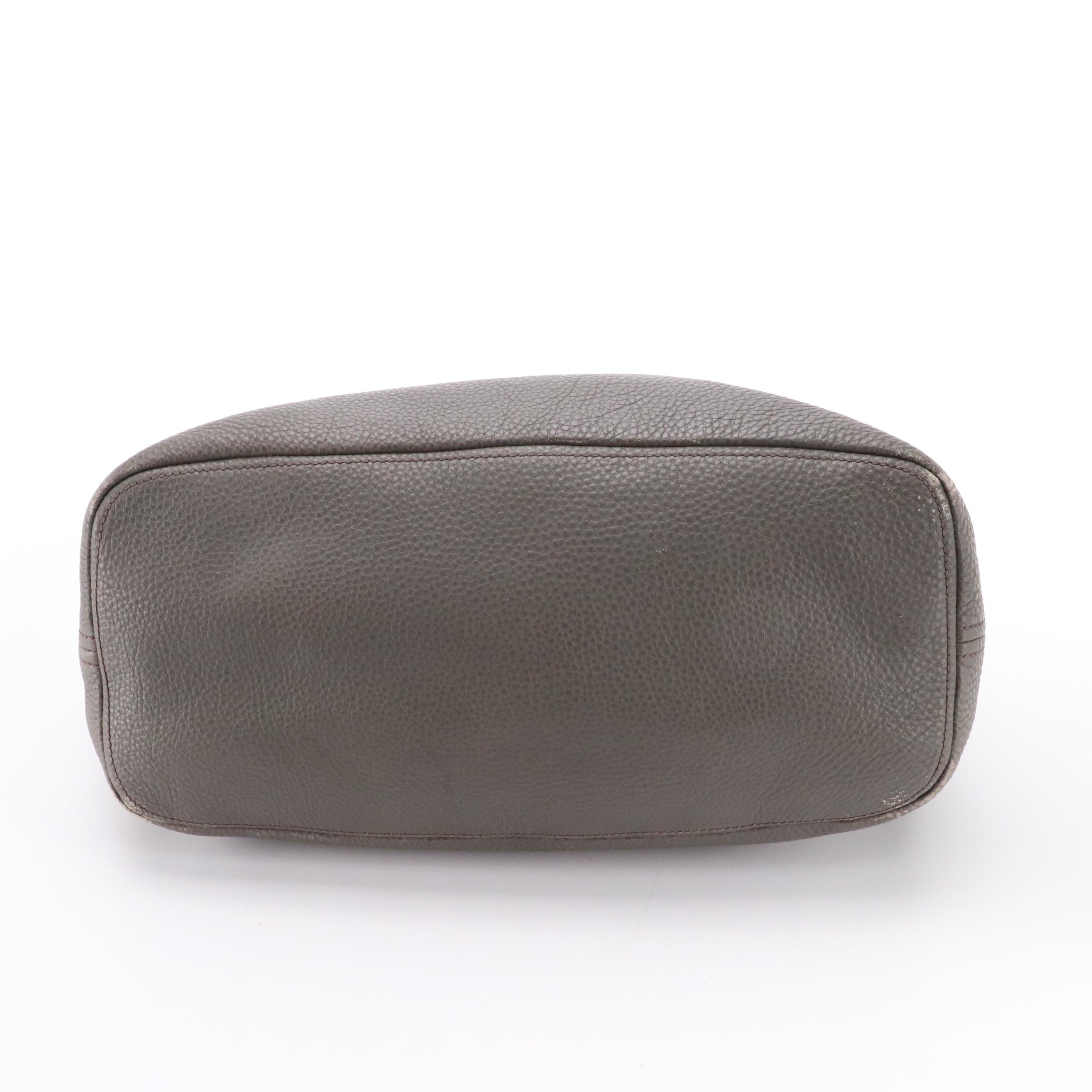 Prada Hobo Shoulder Bag in Gray Vitello Daino Leather