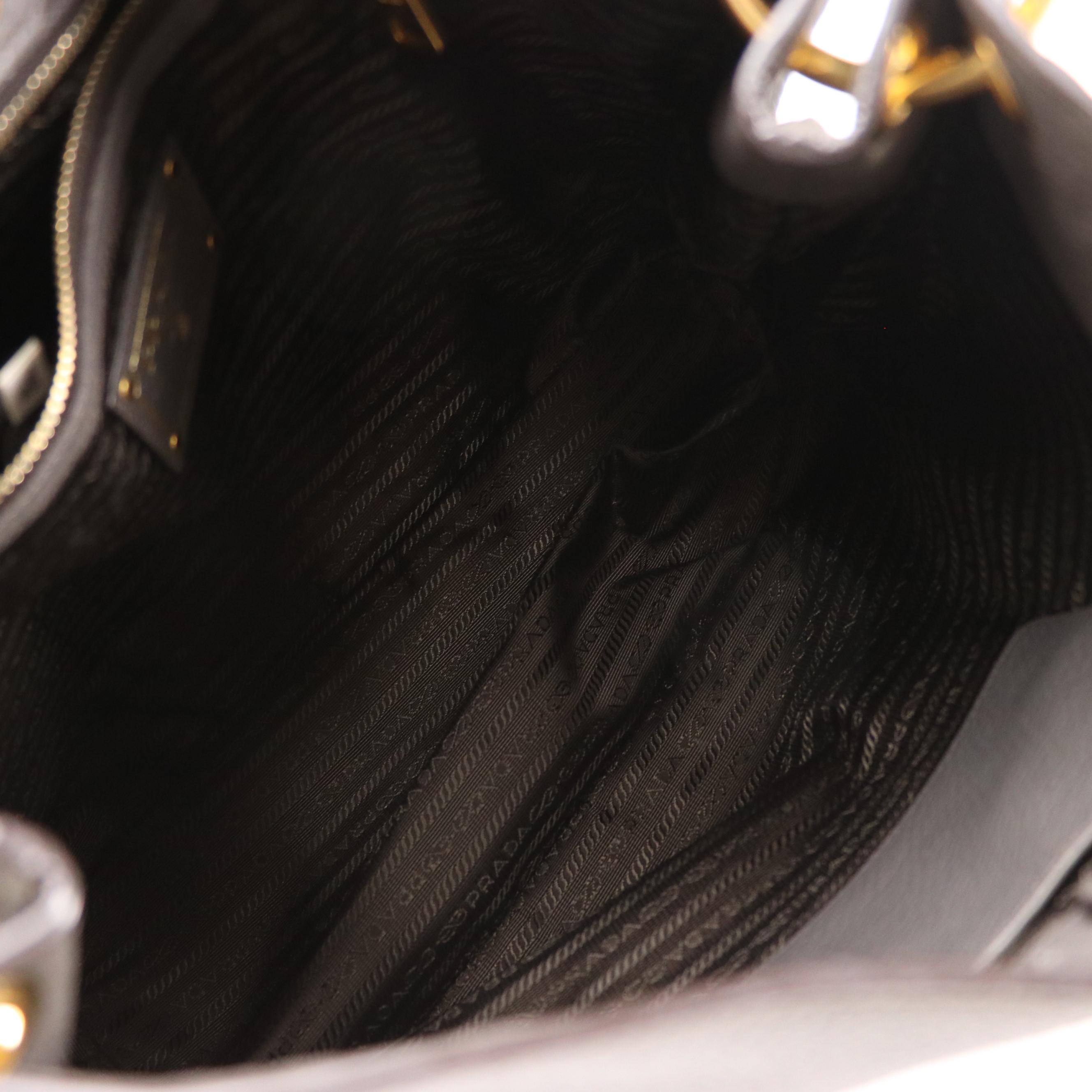 Prada Hobo Shoulder Bag in Gray Vitello Daino Leather