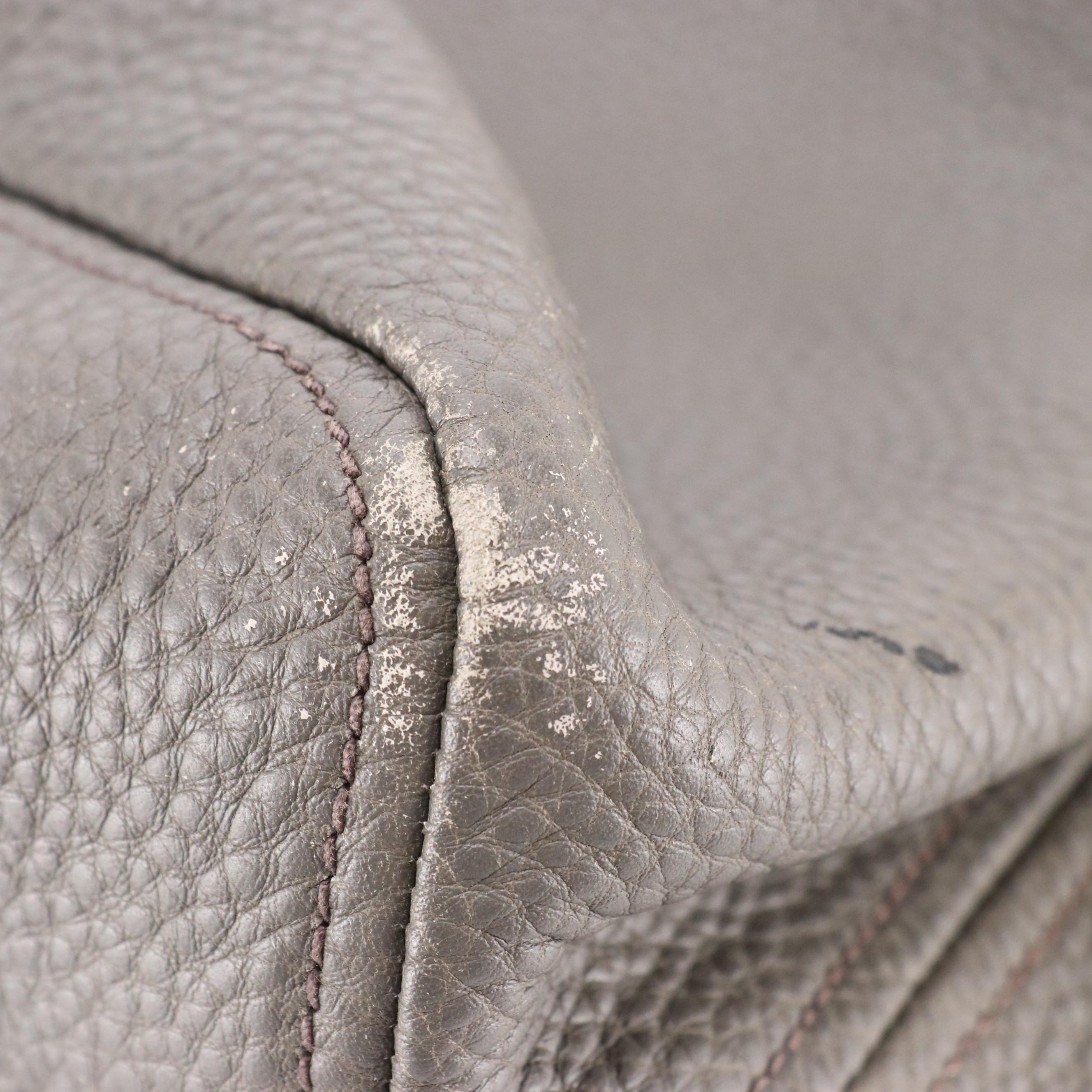 Prada Hobo Shoulder Bag in Gray Vitello Daino Leather