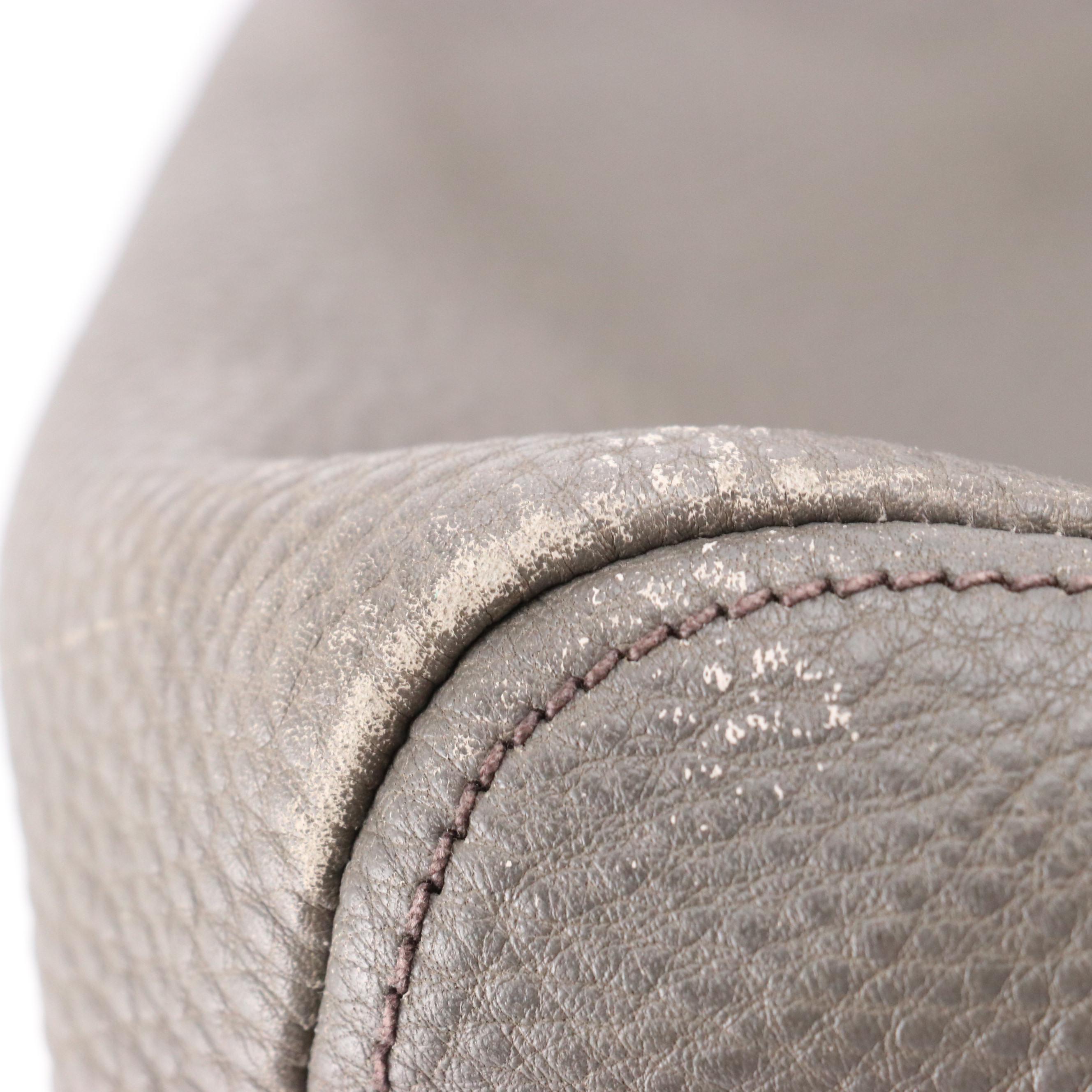 Prada Hobo Shoulder Bag in Gray Vitello Daino Leather