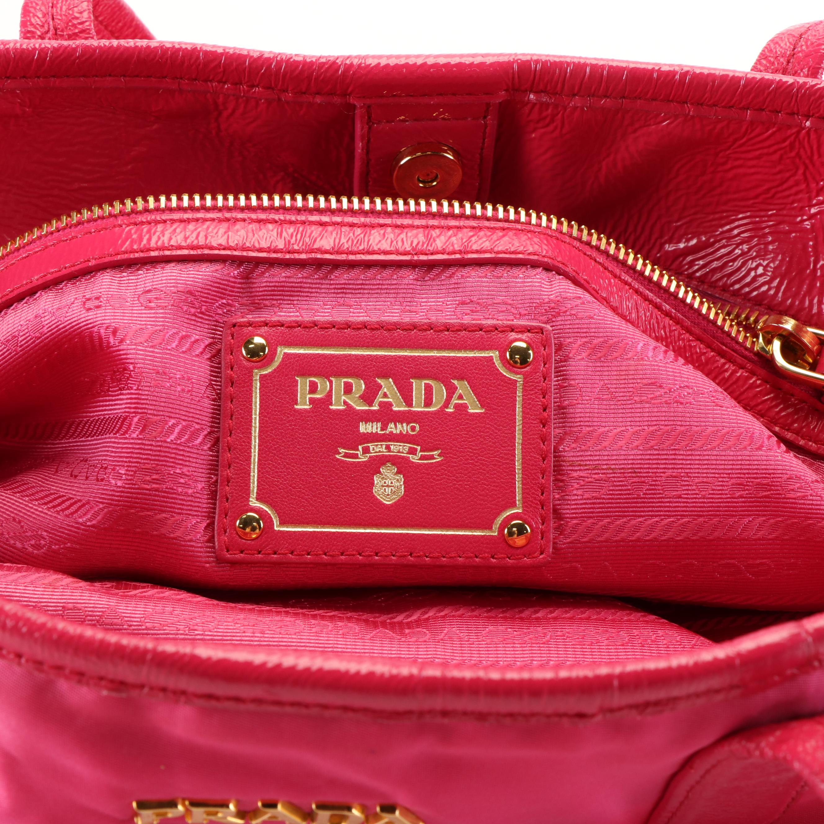 Prada Jacquard Logo Pink Tessuto Nylon Tote Bag
