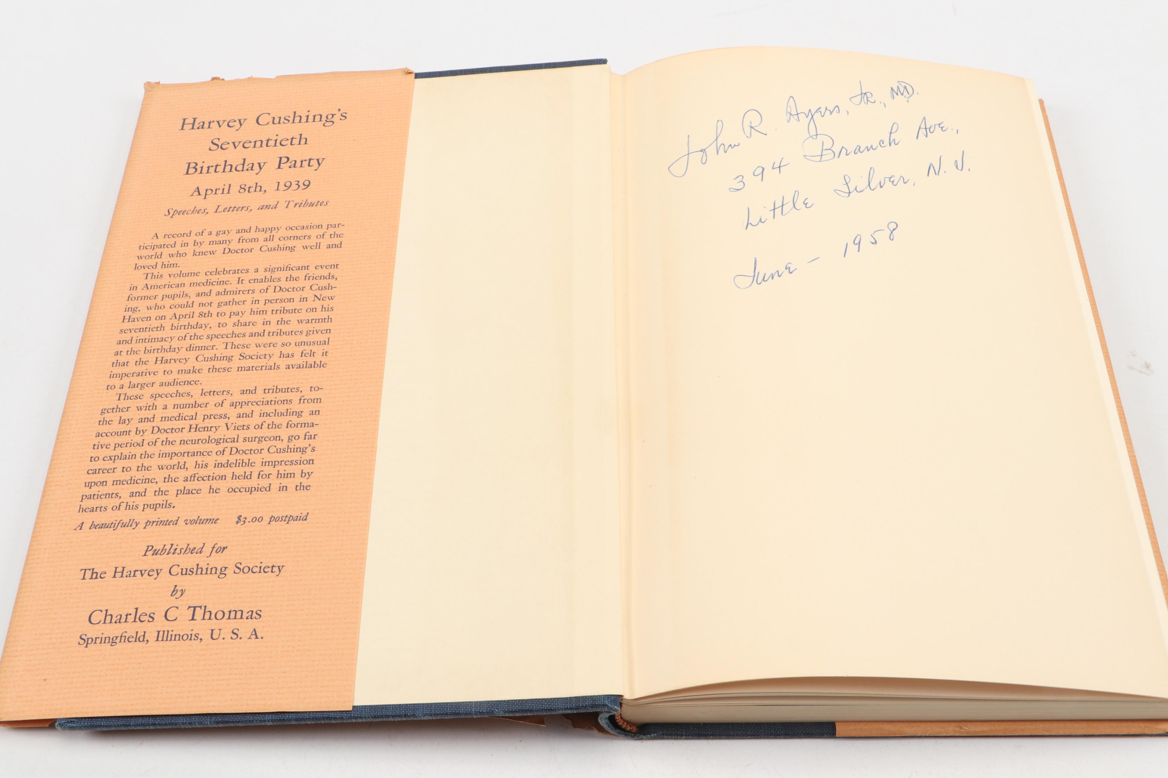 First Edition "Harvey Cushing" by John F. Fulton and More Harvey Cushing Books