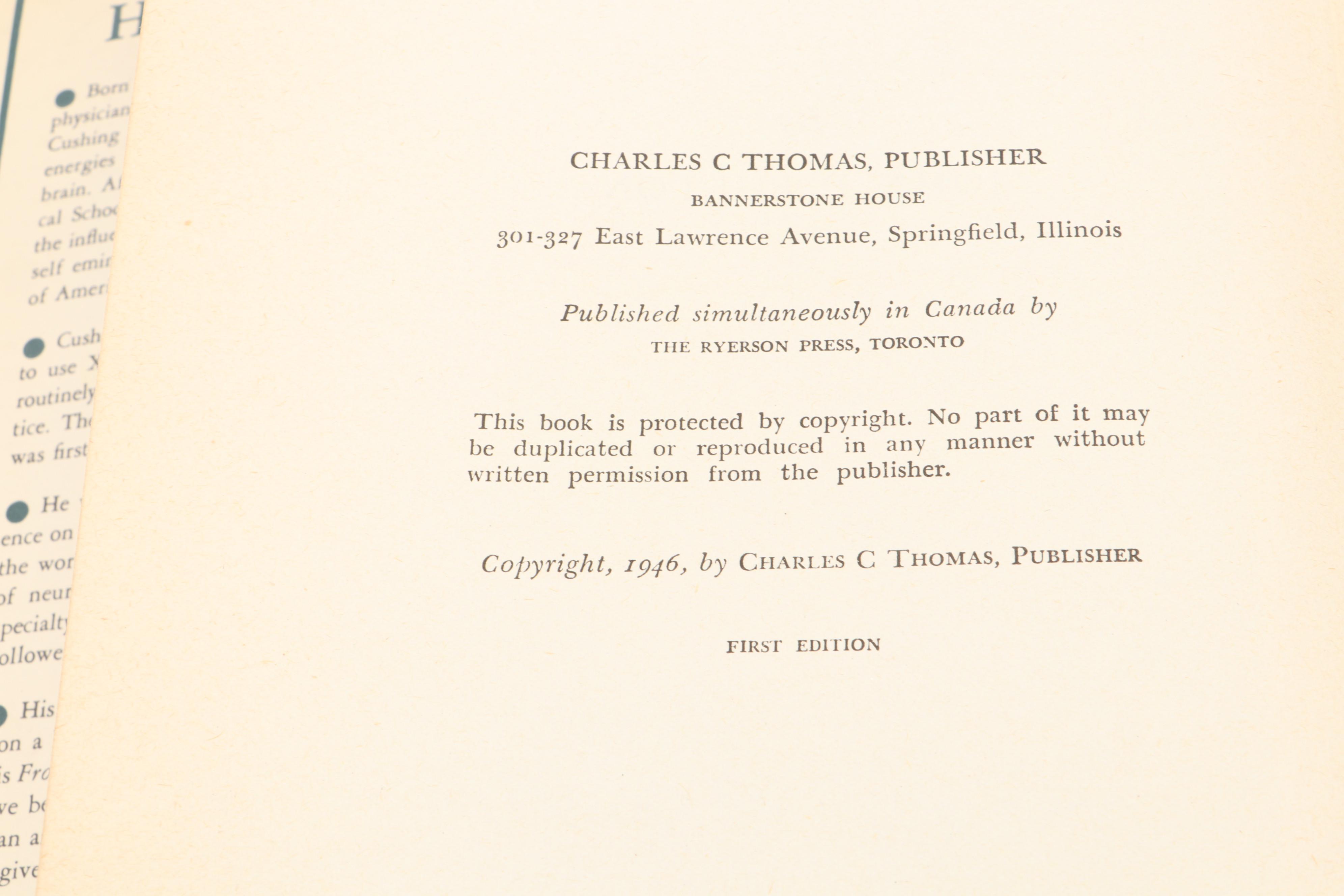 First Edition "Harvey Cushing" by John F. Fulton and More Harvey Cushing Books