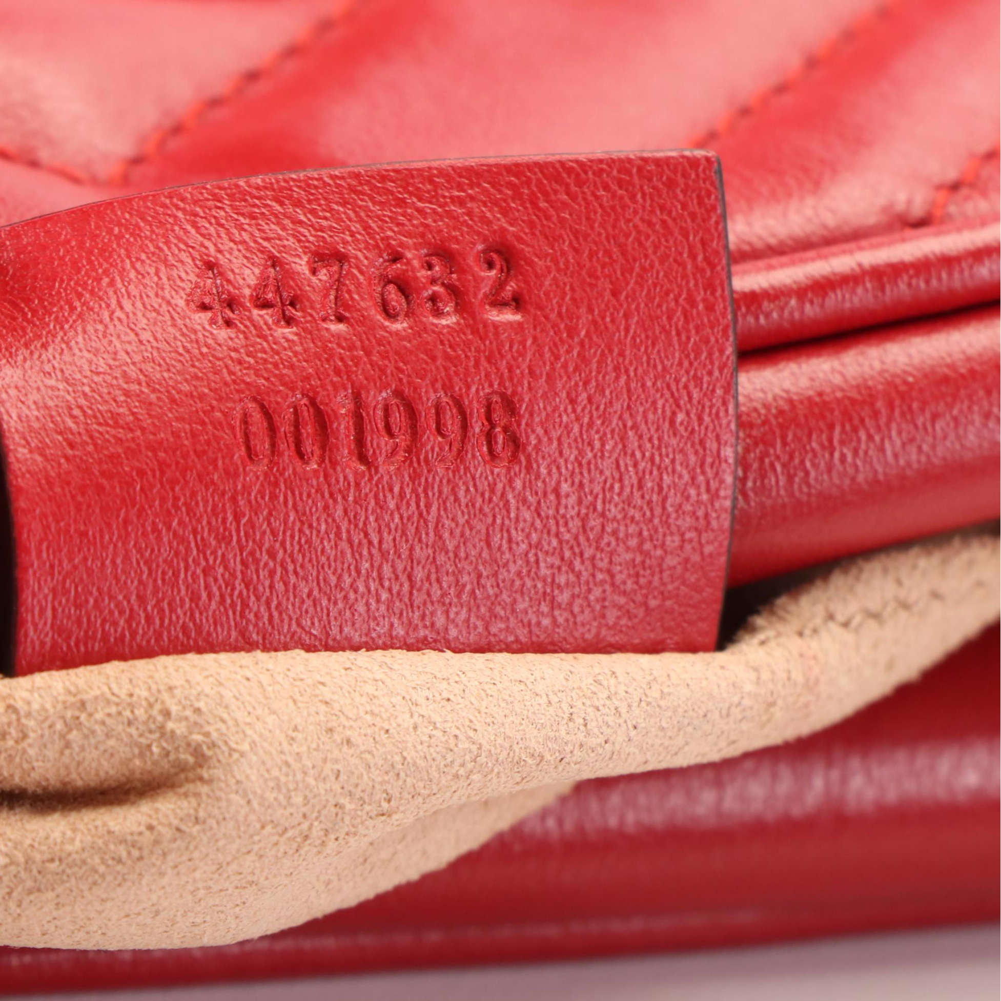 Gucci GG Marmont GG Matelasse Red Leather Shoulder Bag