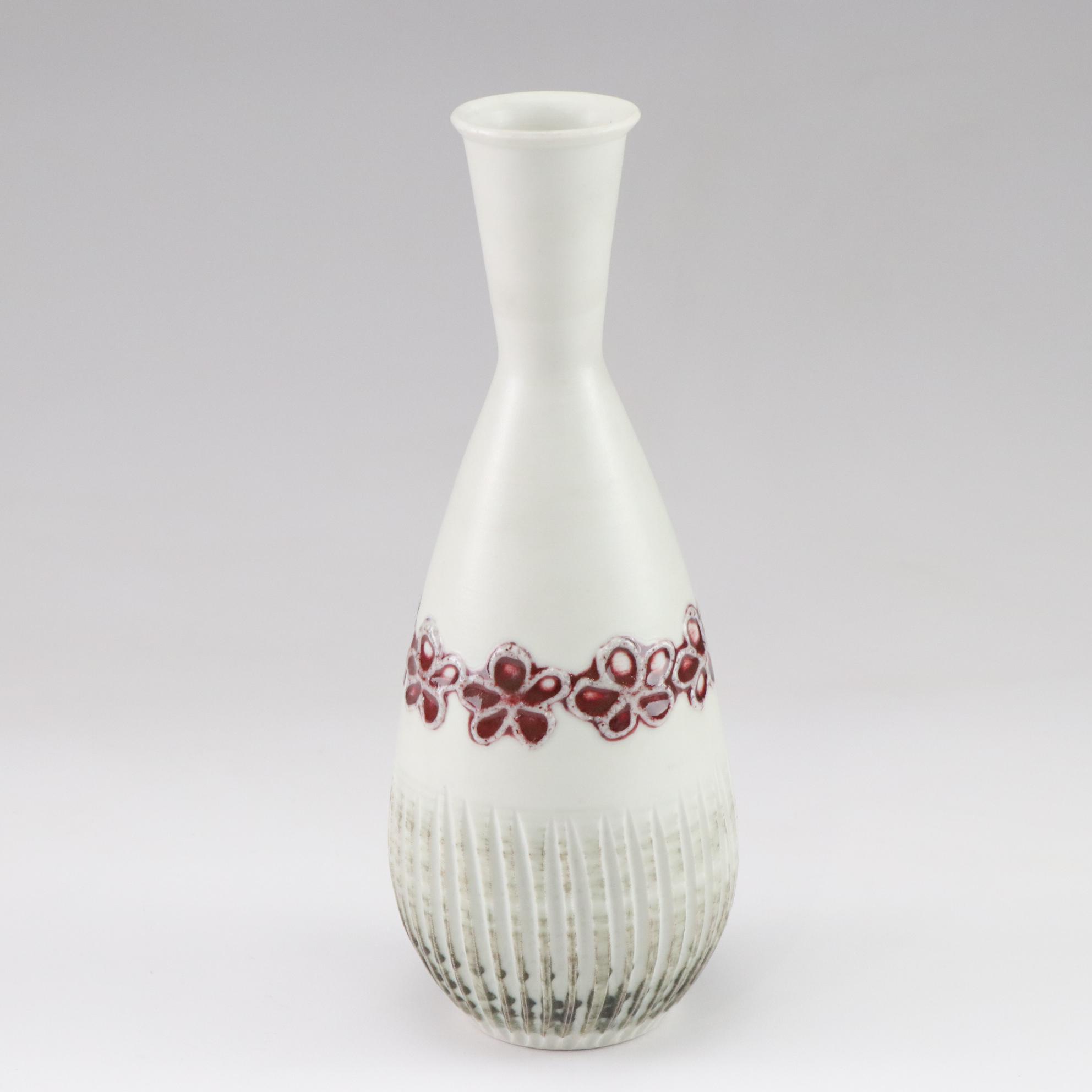 Bing & Grøndahl Porcelain Vase with Hand-Painted Gilding and Ceramic Vase