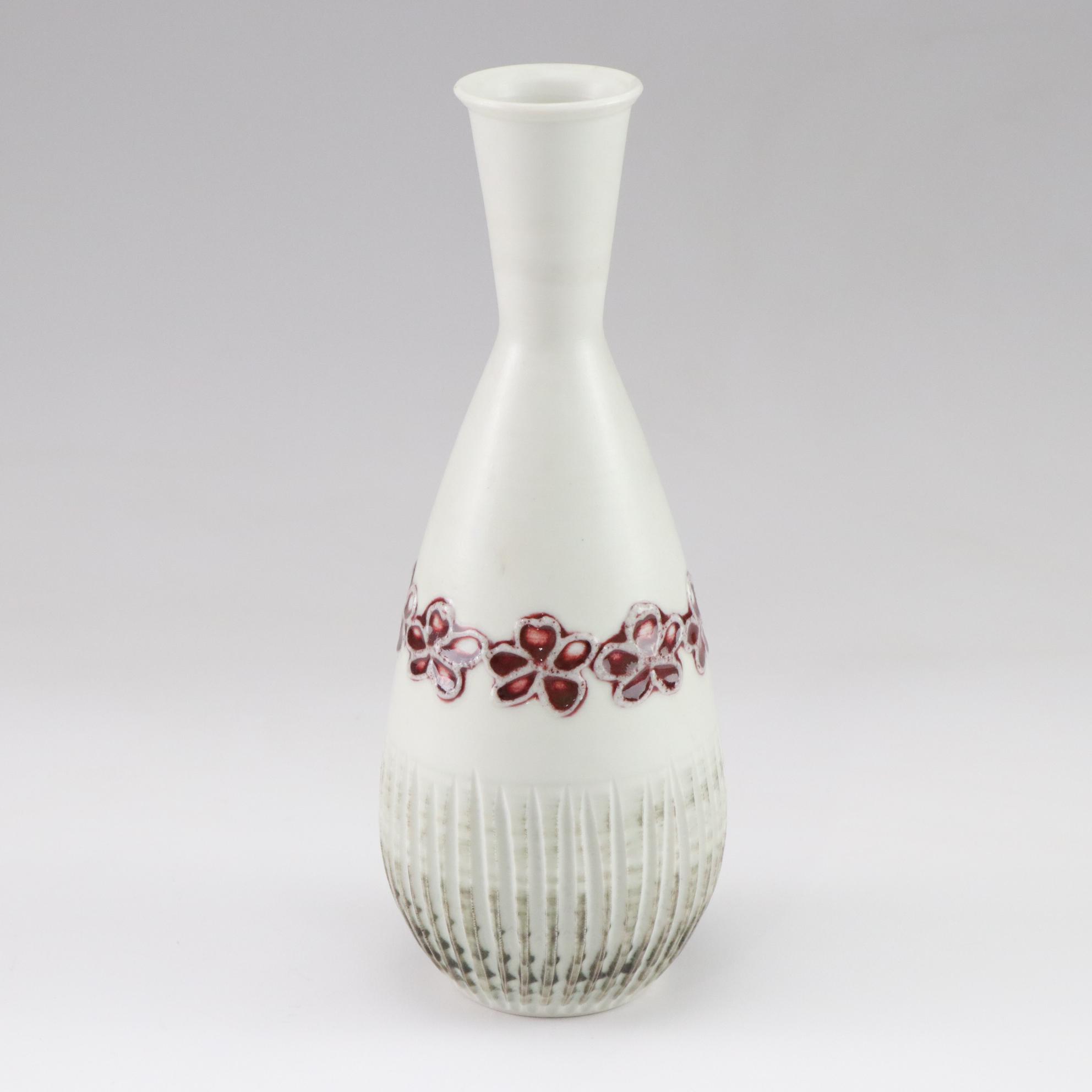 Bing & Grøndahl Porcelain Vase with Hand-Painted Gilding and Ceramic Vase