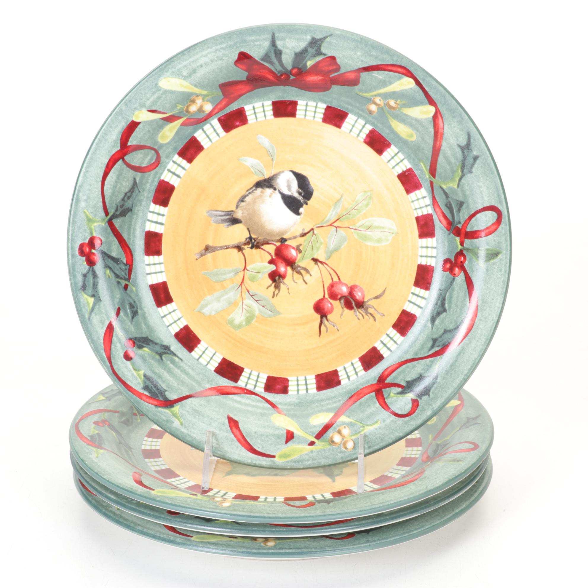 Lenox "Winter Greeting" Dishware with Ruby Glasses