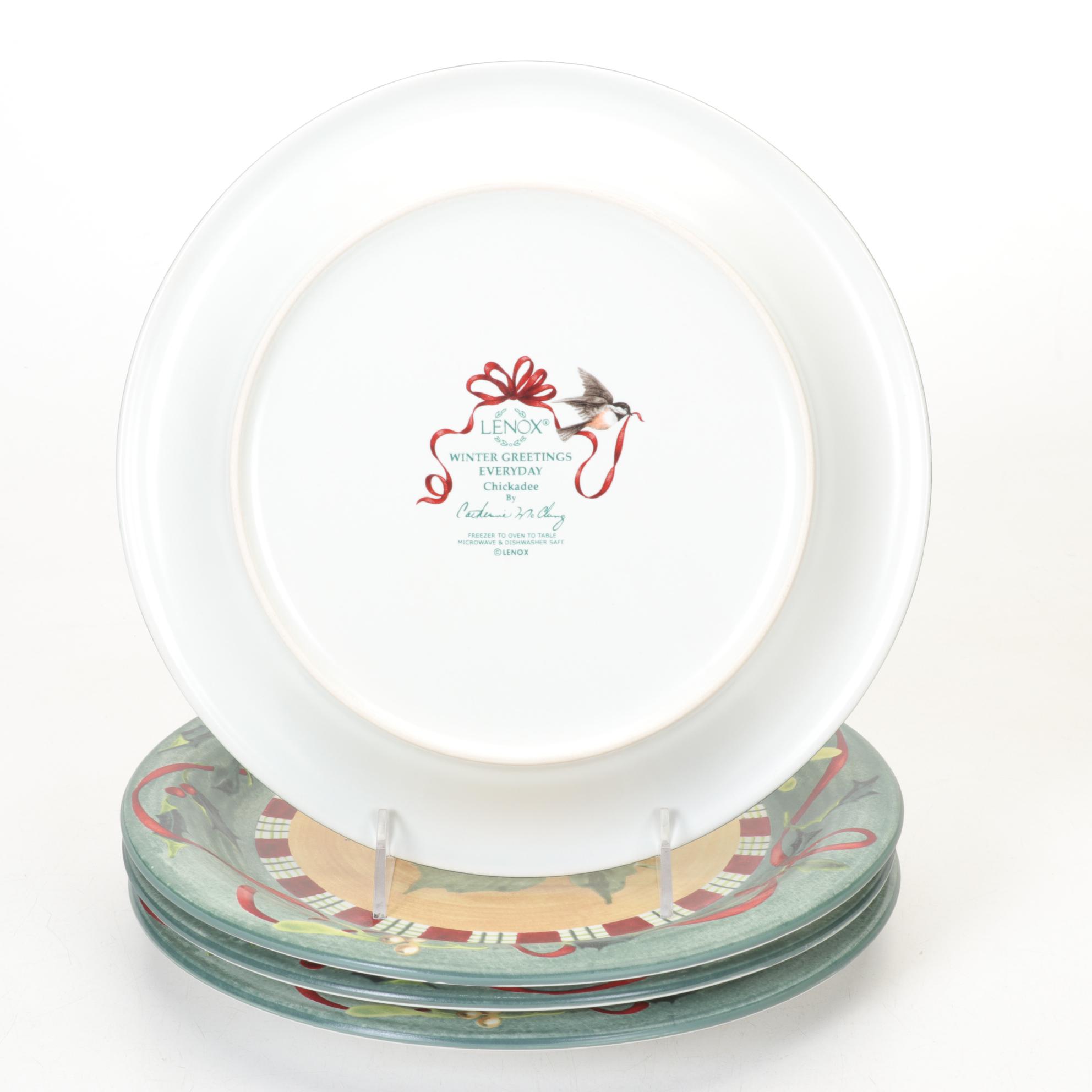 Lenox "Winter Greeting" Dishware with Ruby Glasses