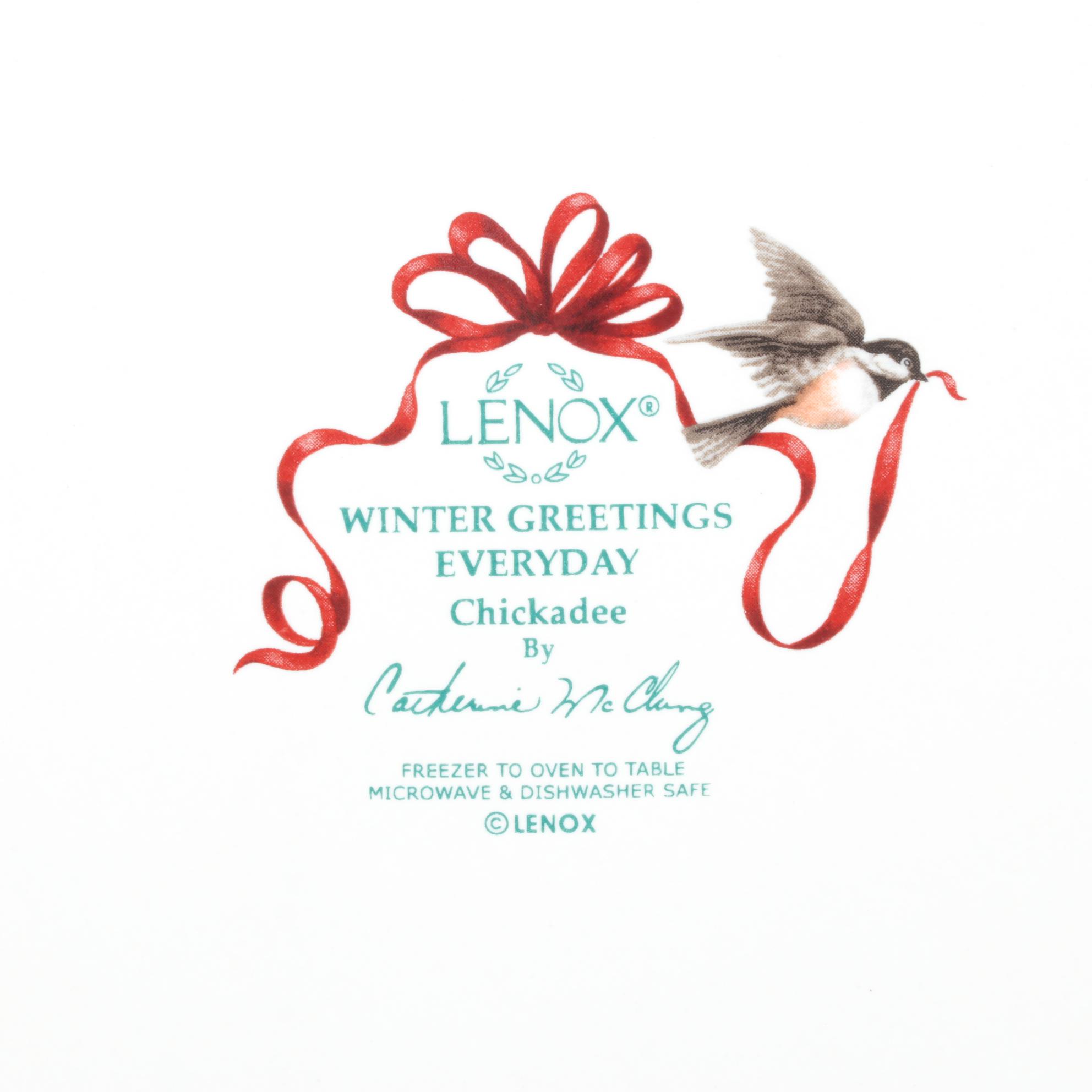 Lenox "Winter Greeting" Dishware with Ruby Glasses
