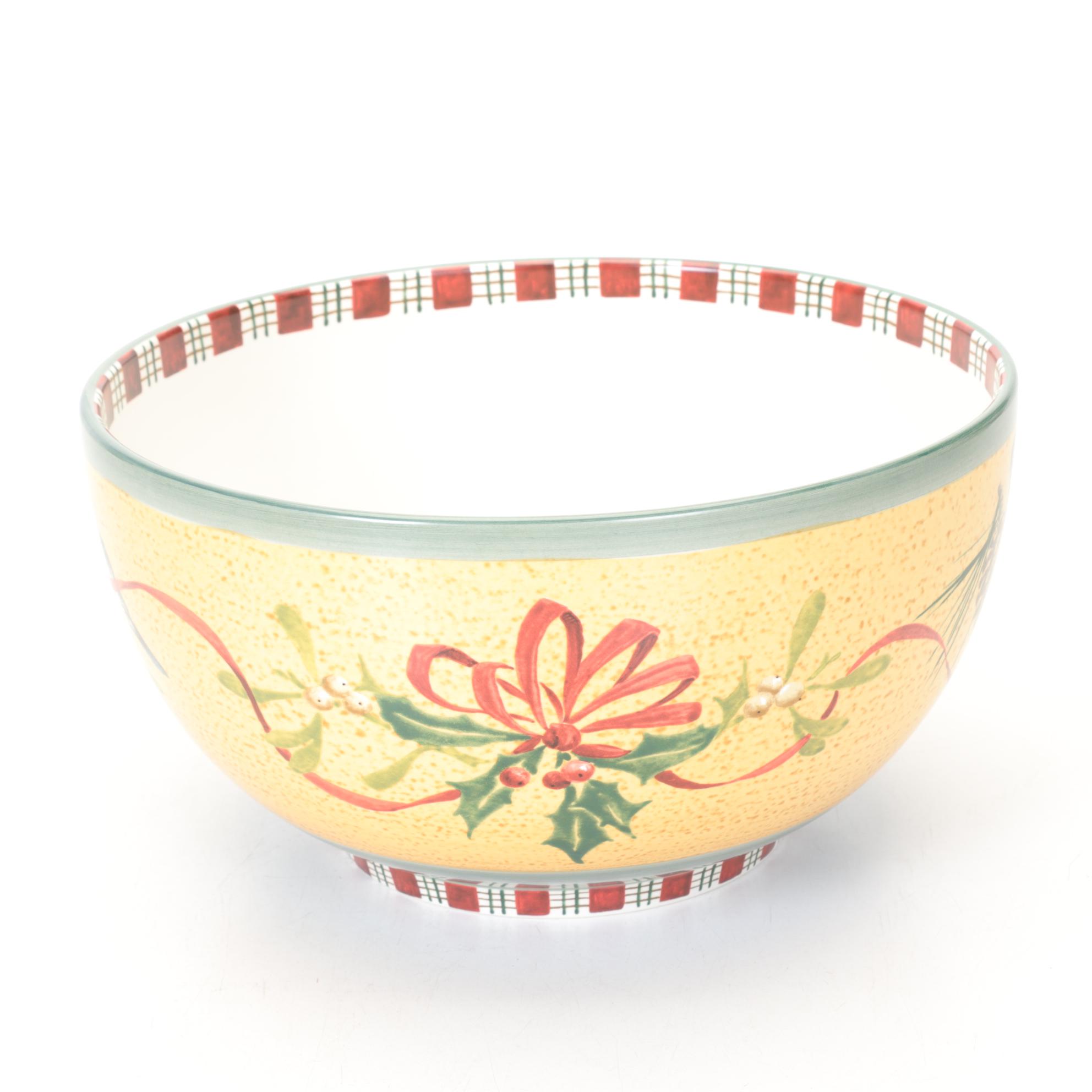 Lenox "Winter Greeting" Dishware with Ruby Glasses