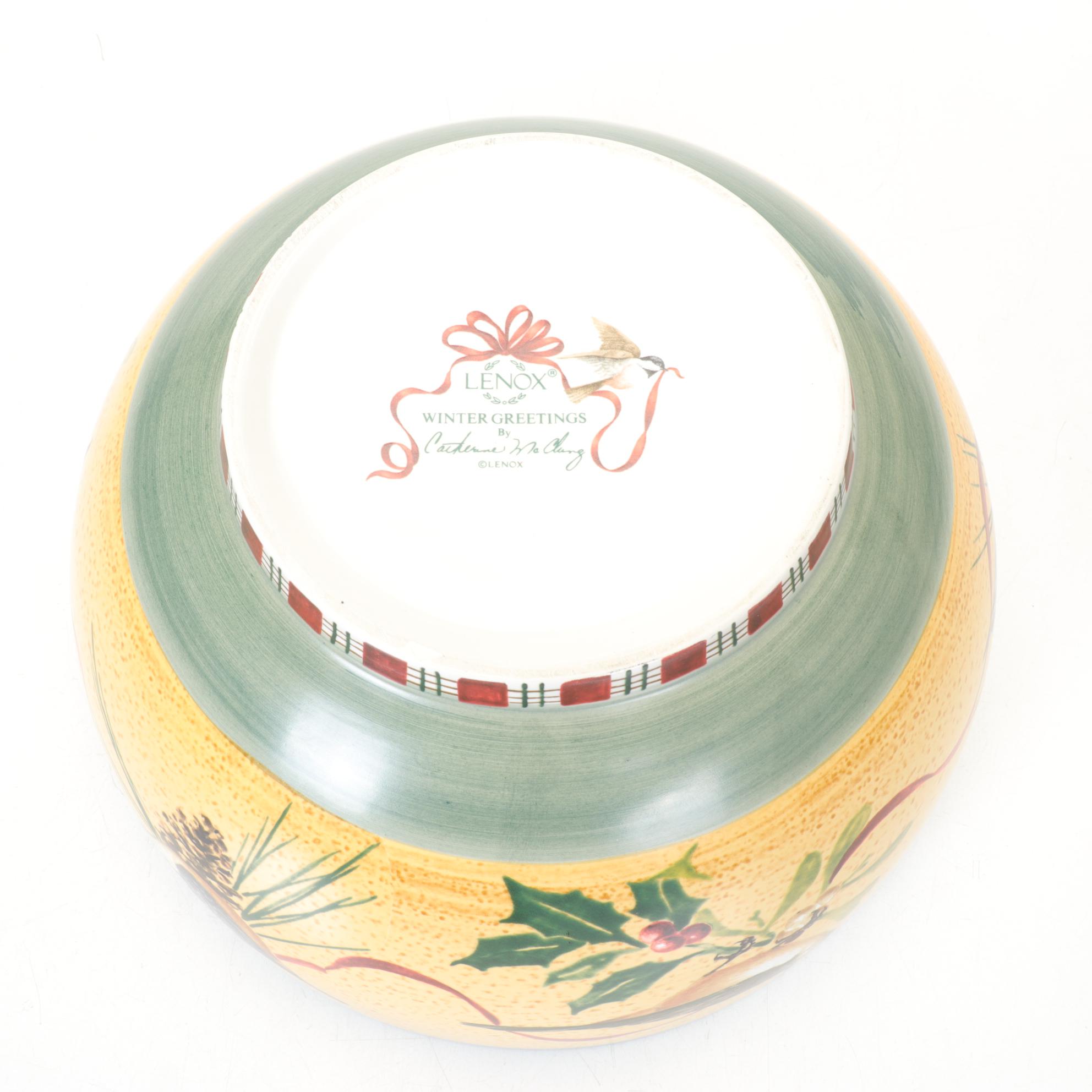 Lenox "Winter Greeting" Dishware with Ruby Glasses