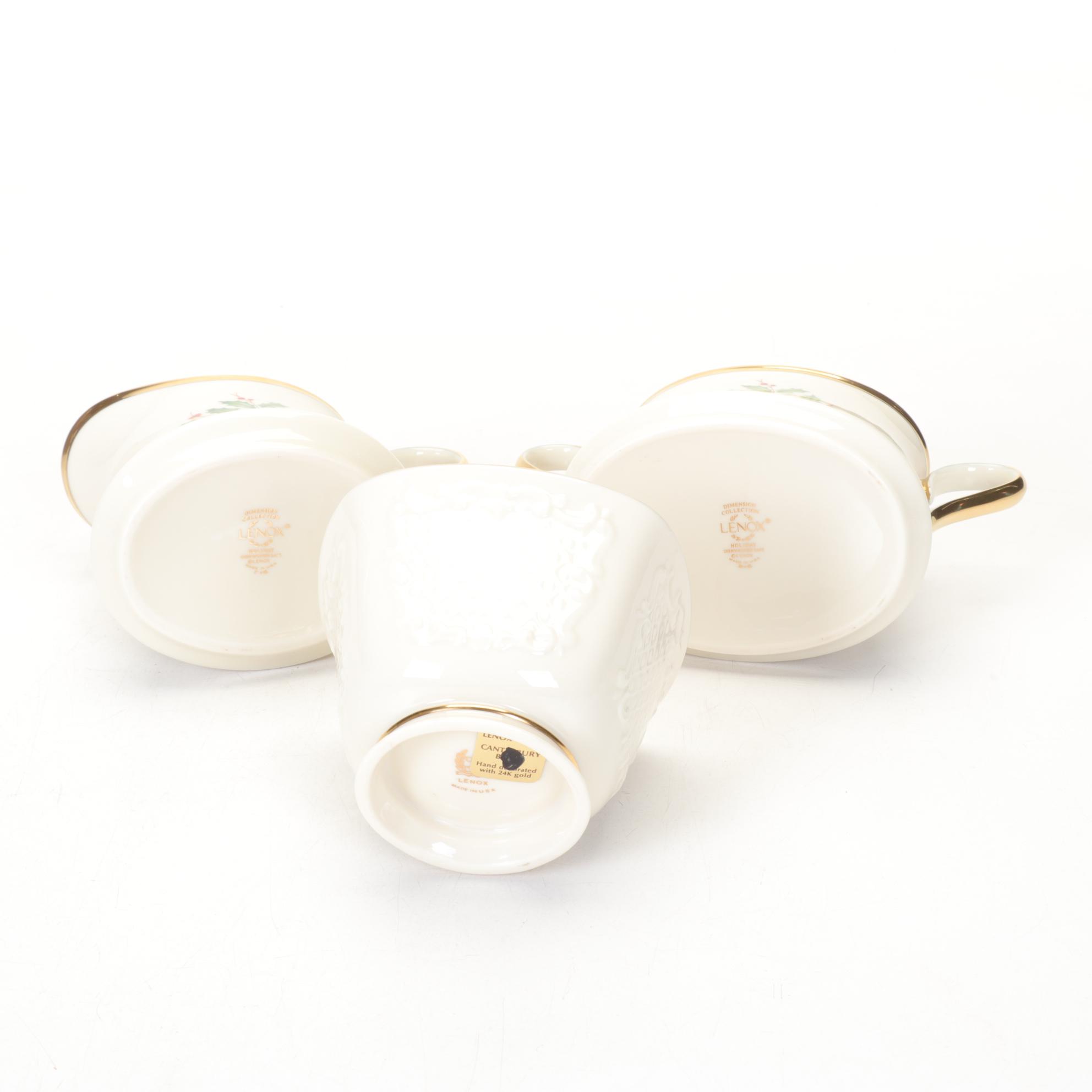 Lenox "Winter Greeting" Dishware with Ruby Glasses