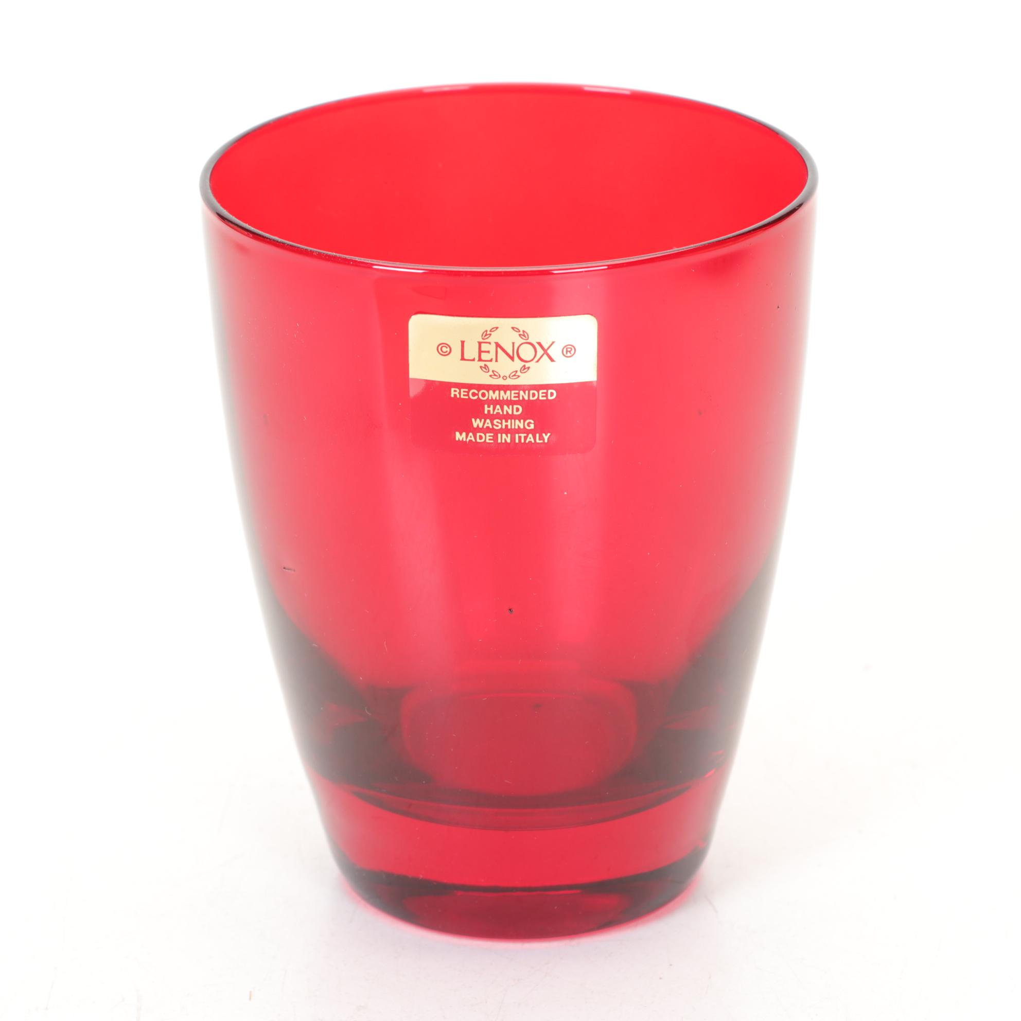 Lenox "Winter Greeting" Dishware with Ruby Glasses