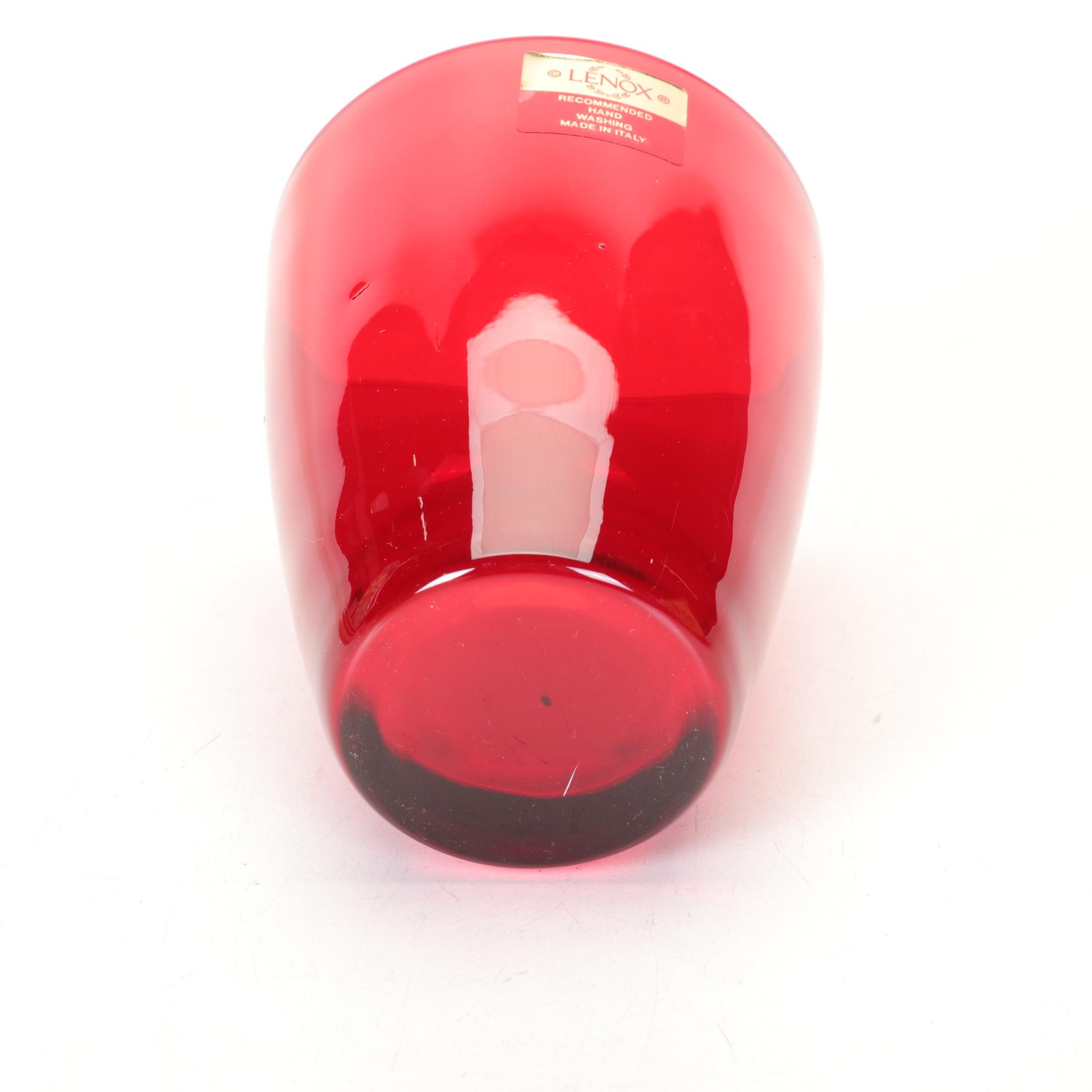 Lenox "Winter Greeting" Dishware with Ruby Glasses