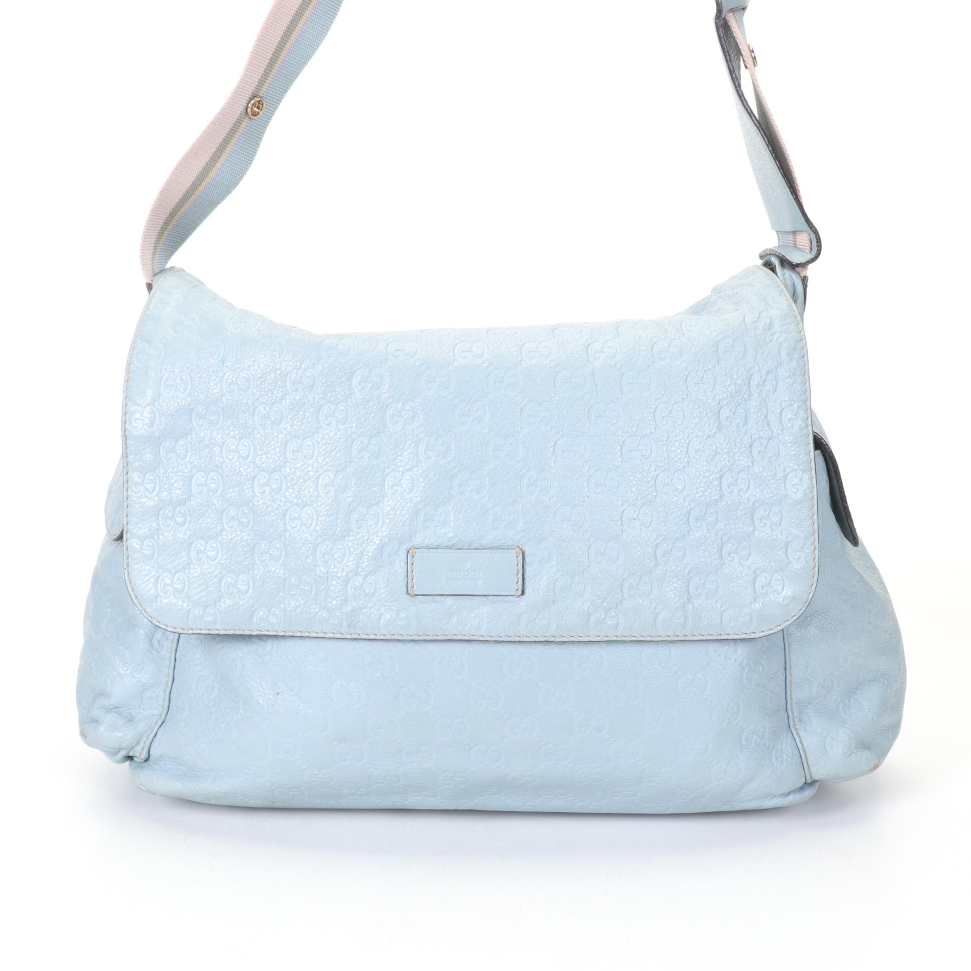 Gucci Diaper Bag in Baby Blue Guccissima Leather Everything But The House