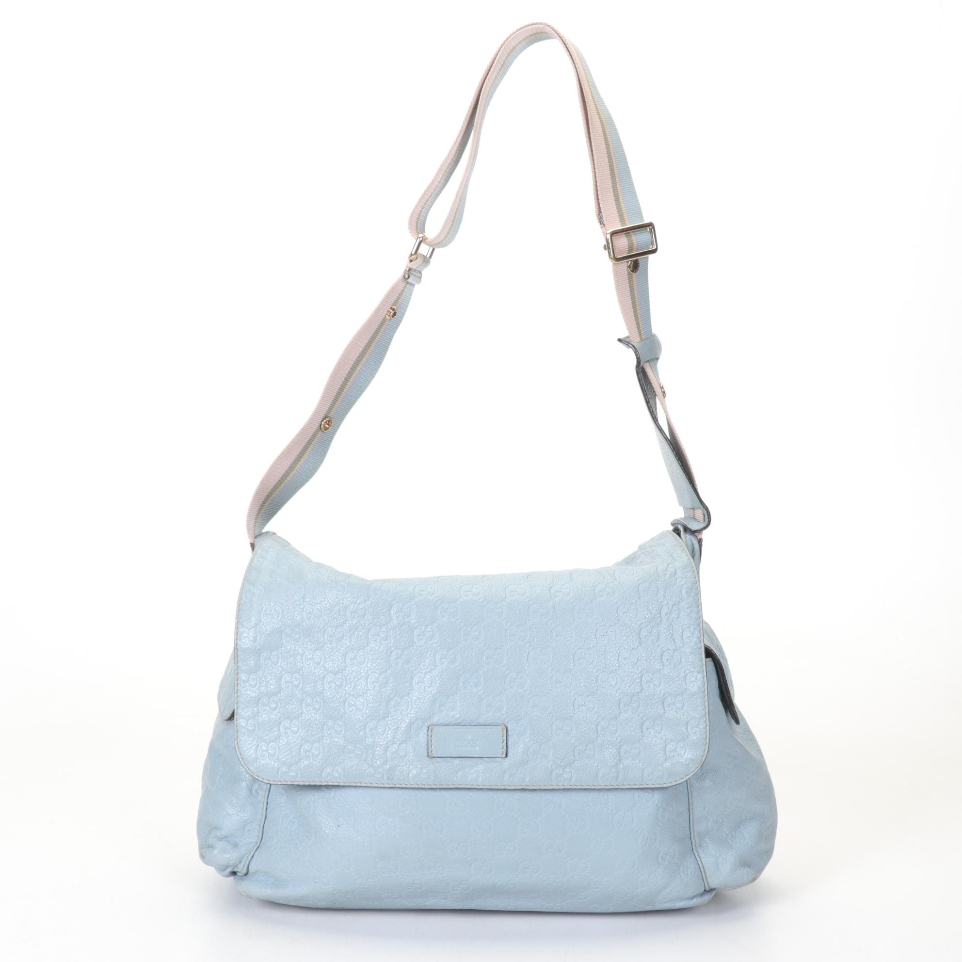 Gucci Diaper Bag in Baby Blue Guccissima Leather
