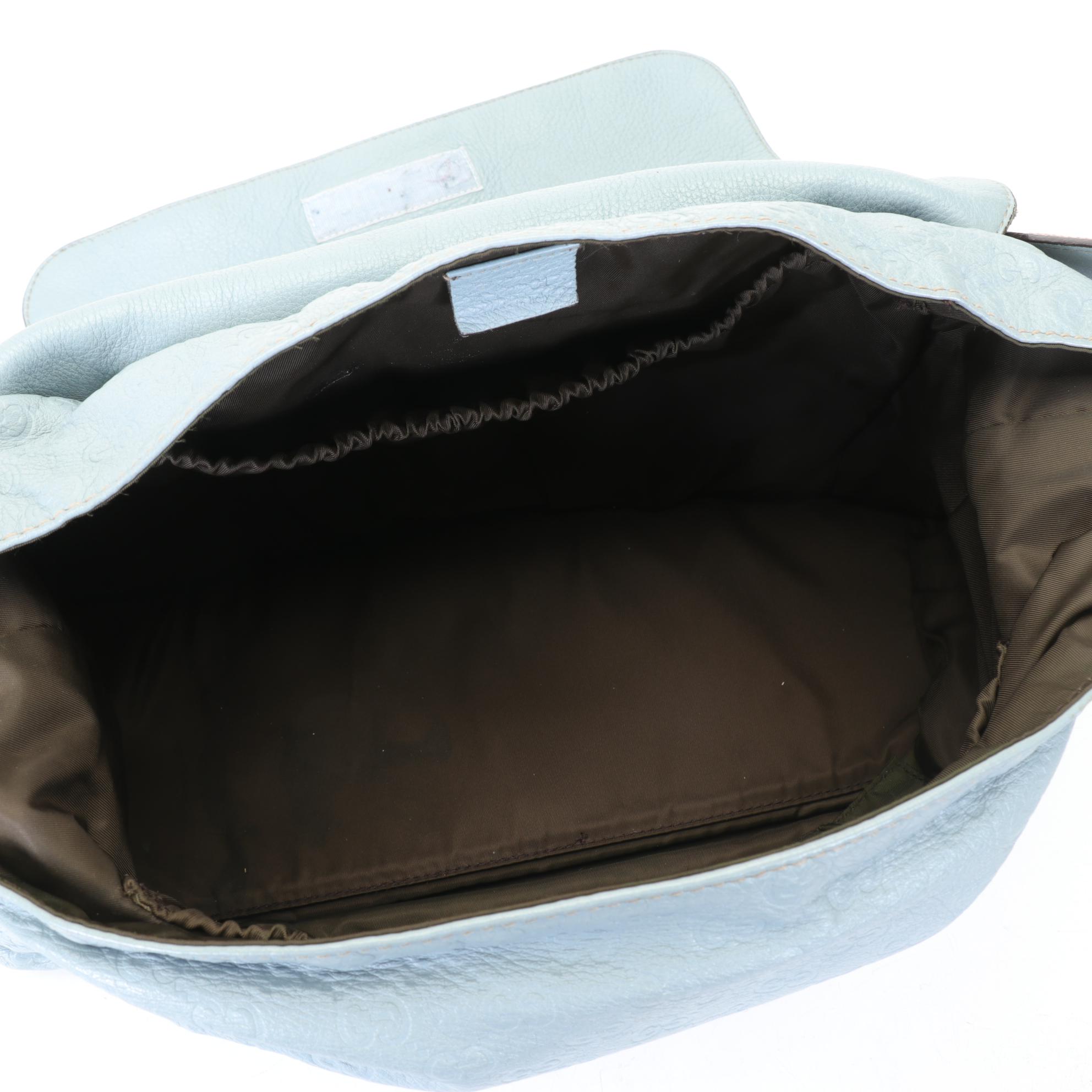 Gucci Diaper Bag in Baby Blue Guccissima Leather