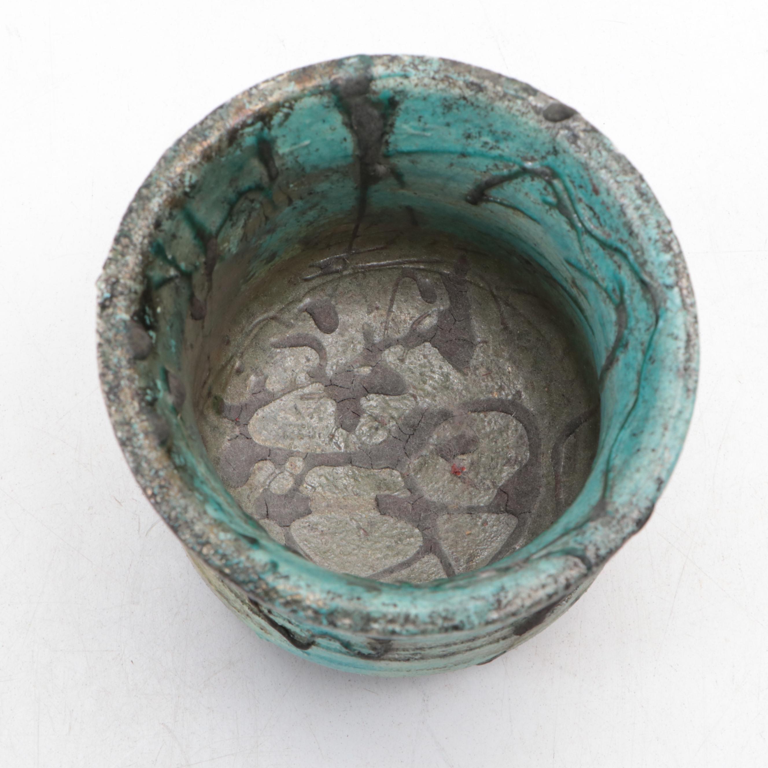 Artist-Signed Stoneware Fish Platter with Studio Art Earthenware Vases