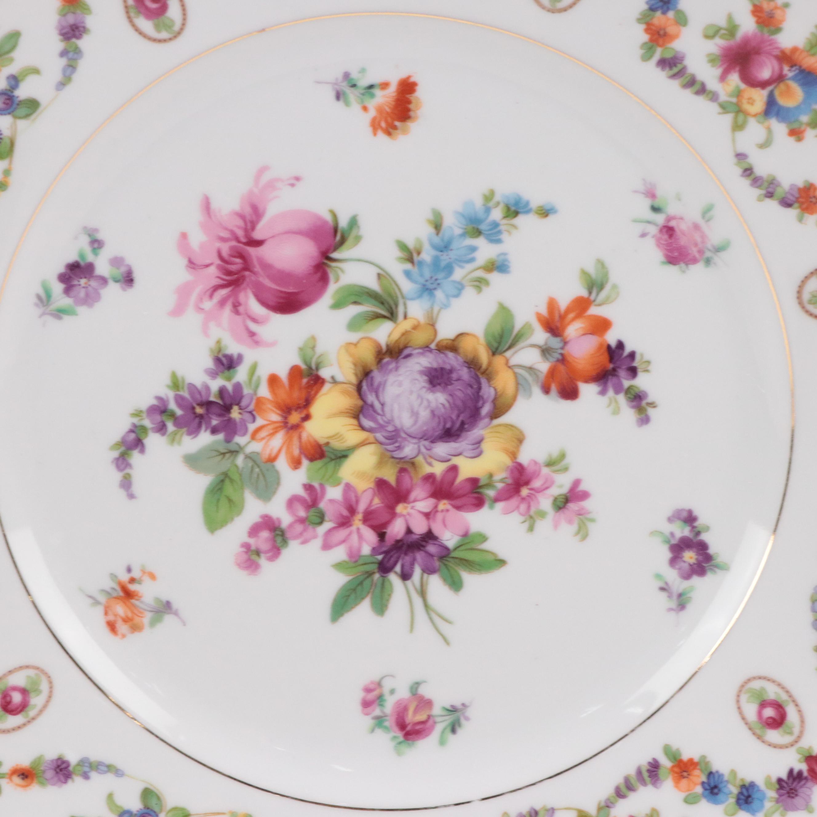 Carl Thieme Marie Antoinette Moniker Square Dish with Other Table Accessories