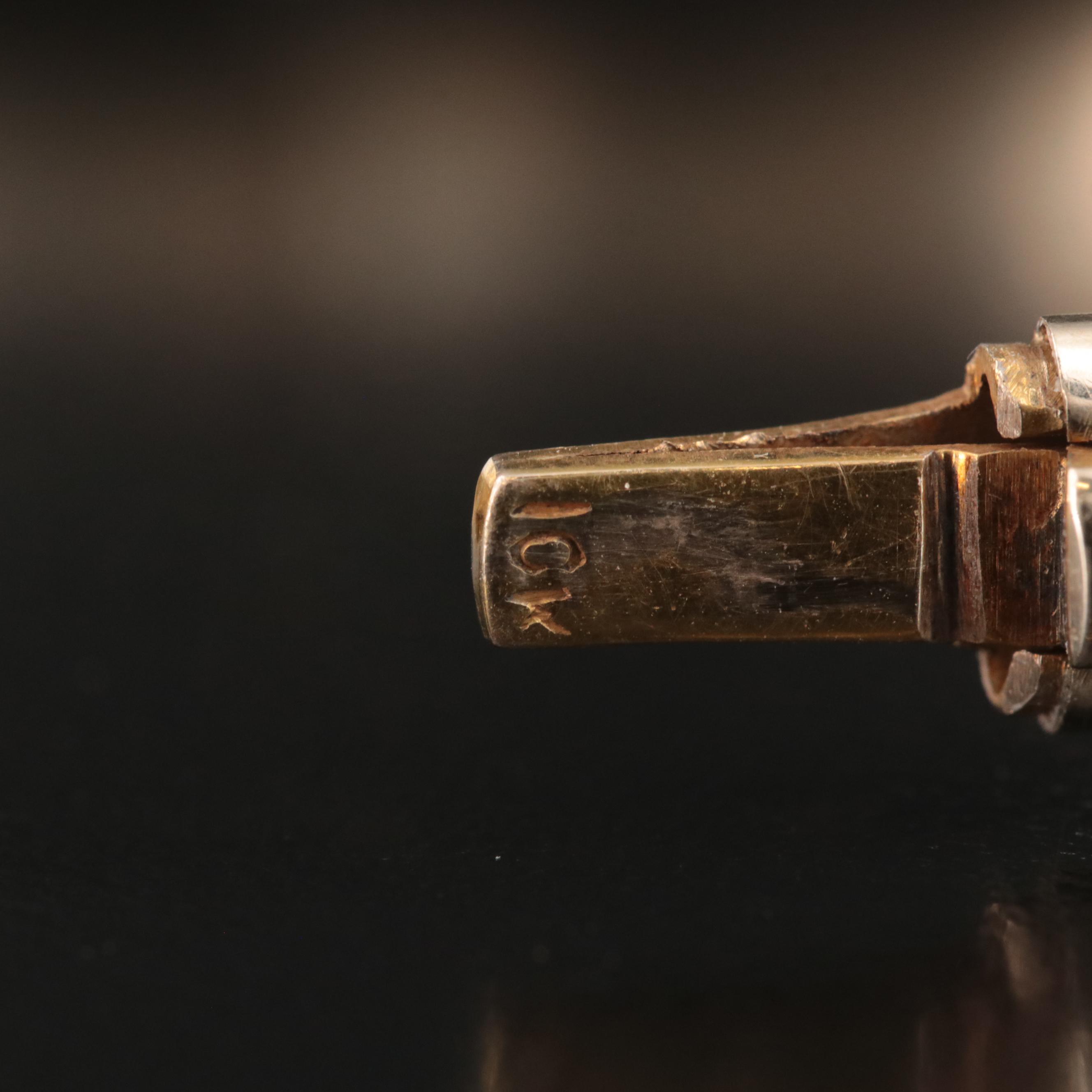 Vintage 10K 0.28 CTW Diamond Hinged Bangle