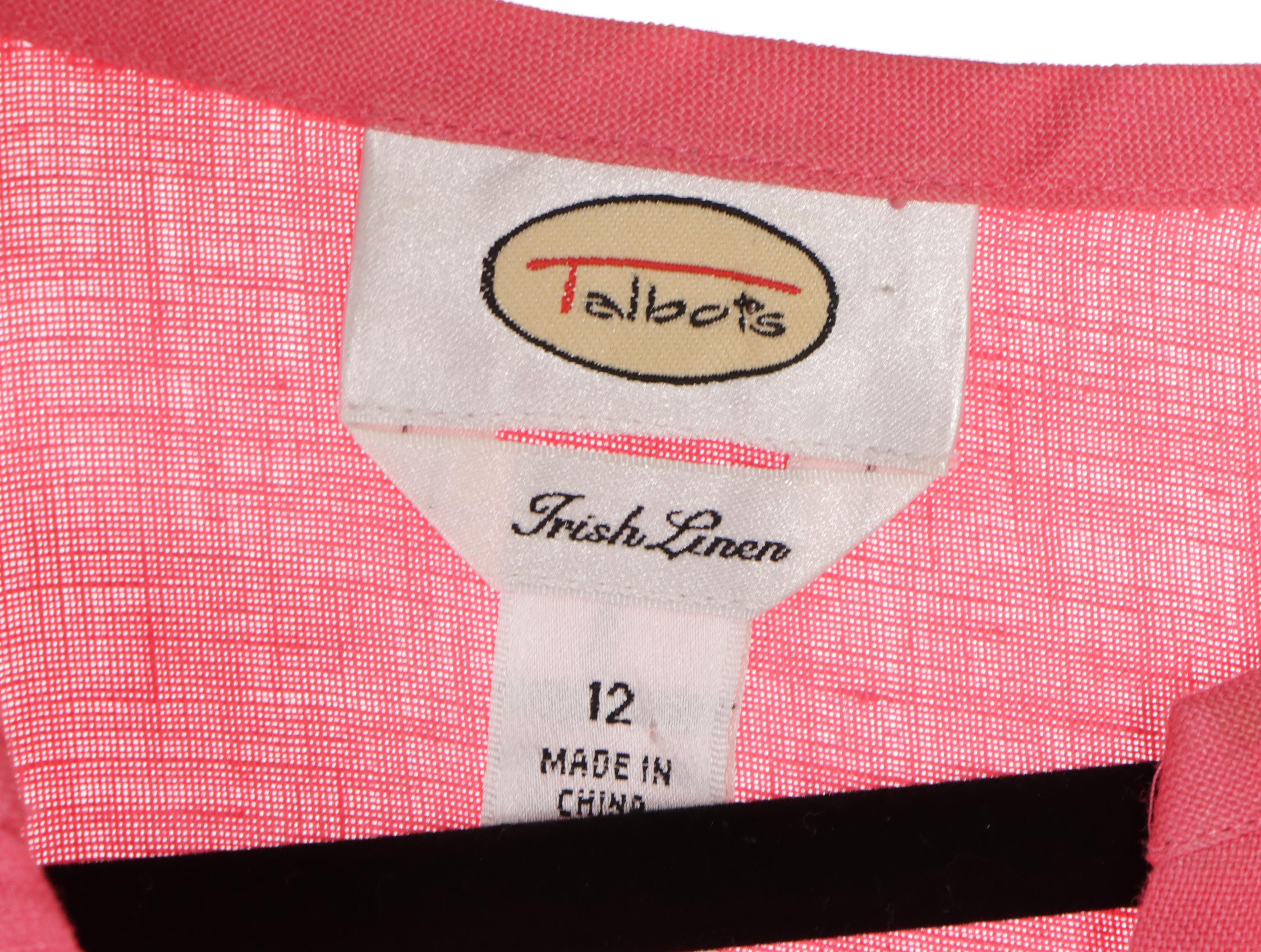 Talbots Silk Blouse, Linen Tunic Shirt, Knit Jacket, and Check Jacket