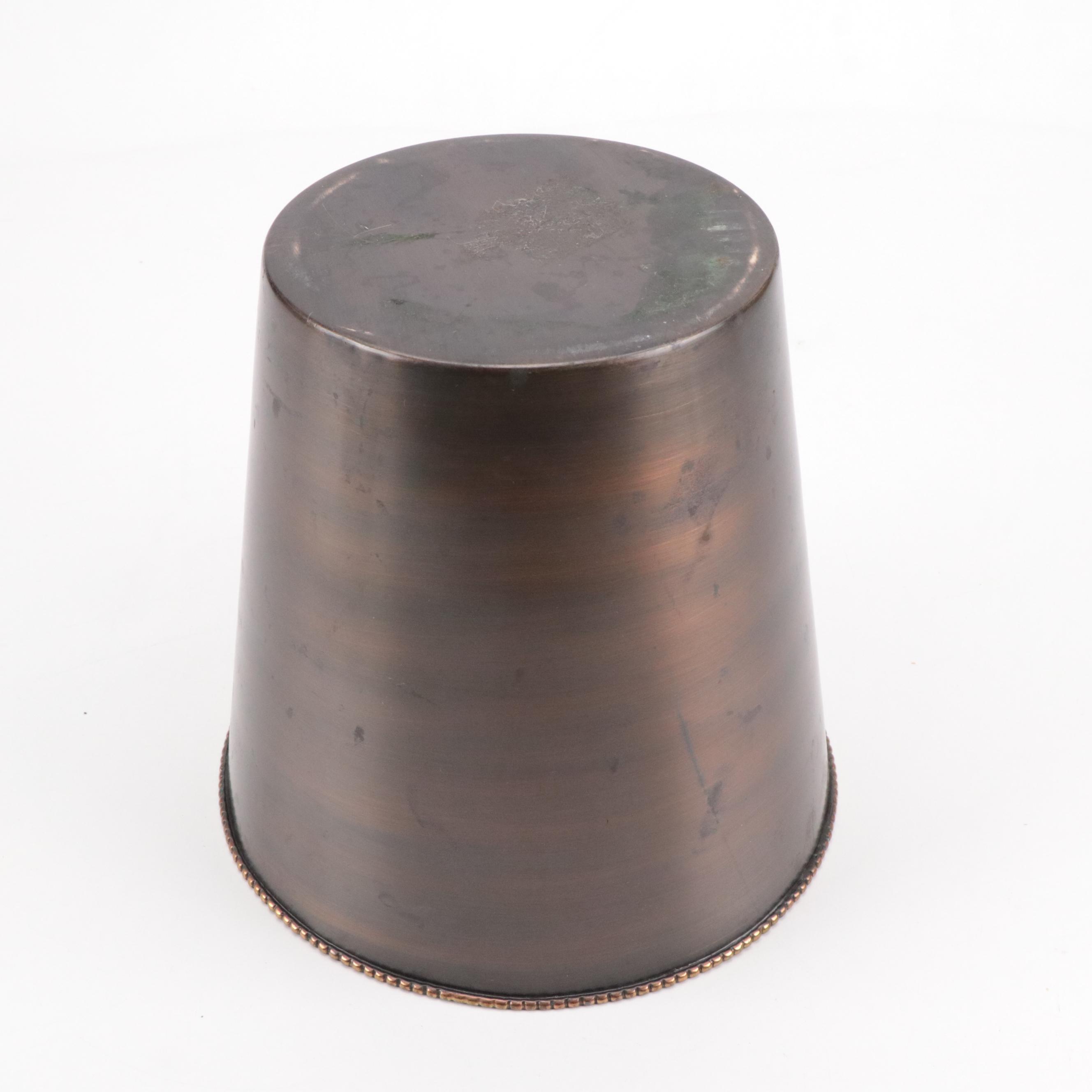 Matching Mirrored Picture Frames, Wood Cube Shelves and Metal Wastebasket