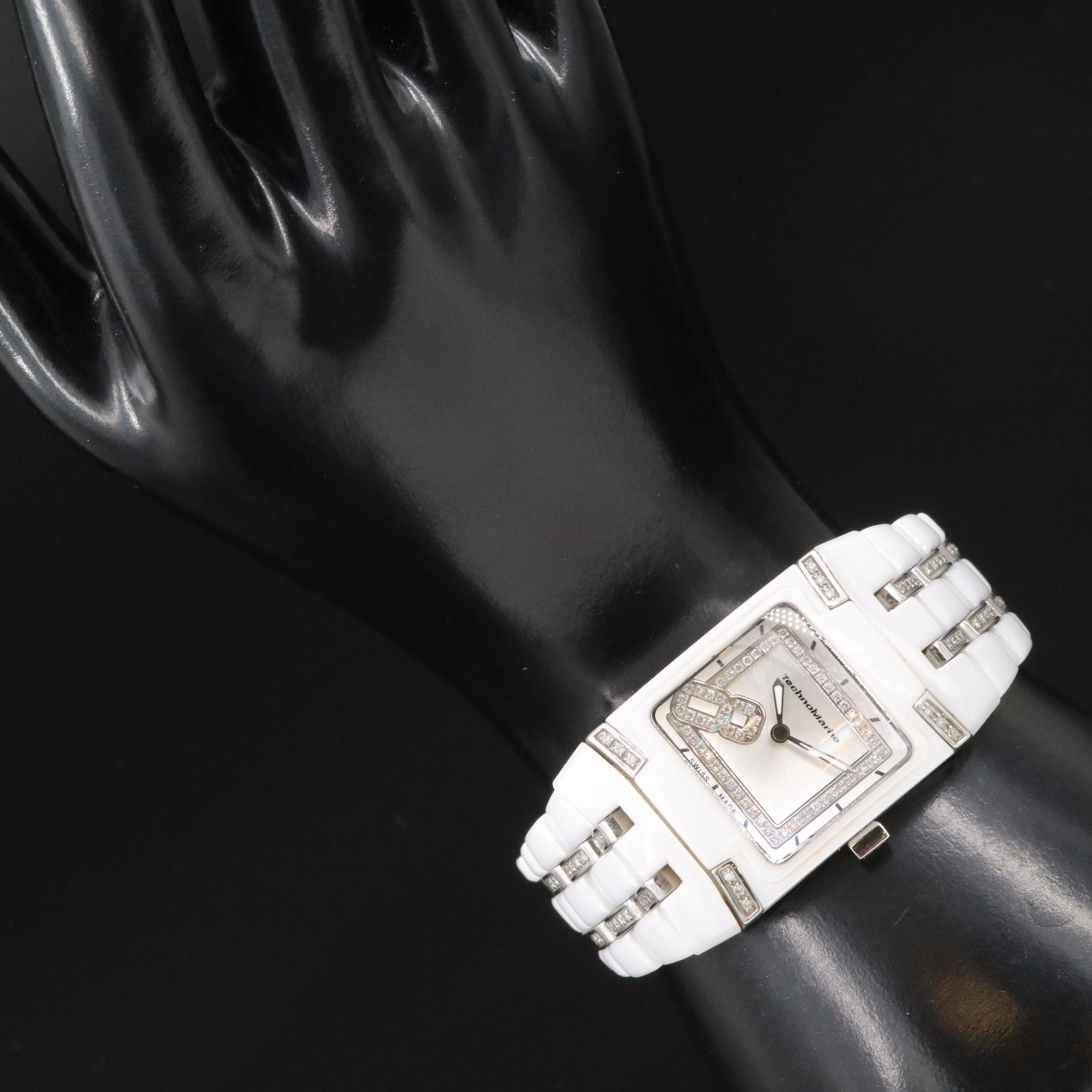 TechnoMarine Black Snow Diamond Ceramic Watch