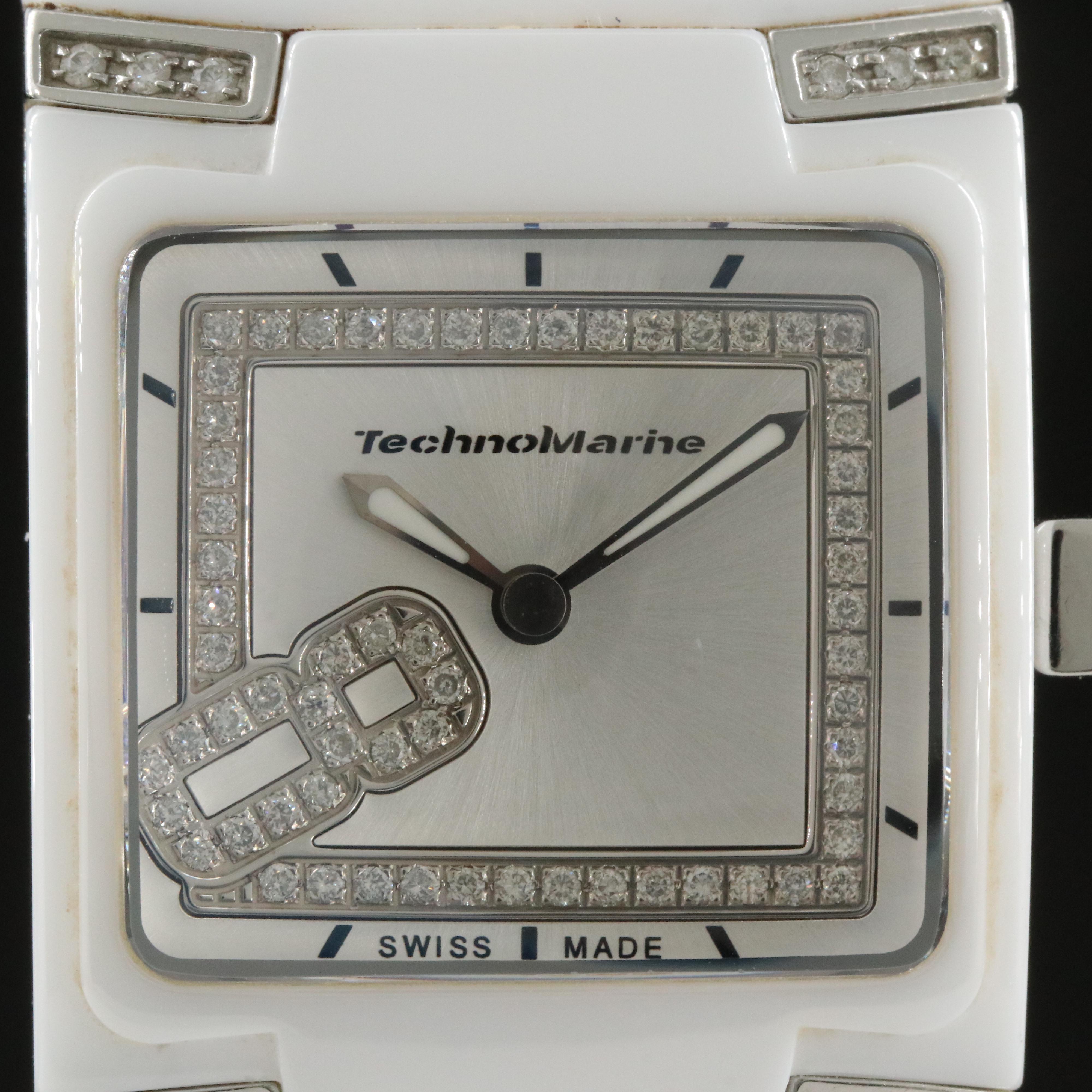 TechnoMarine Black Snow Diamond Ceramic Watch