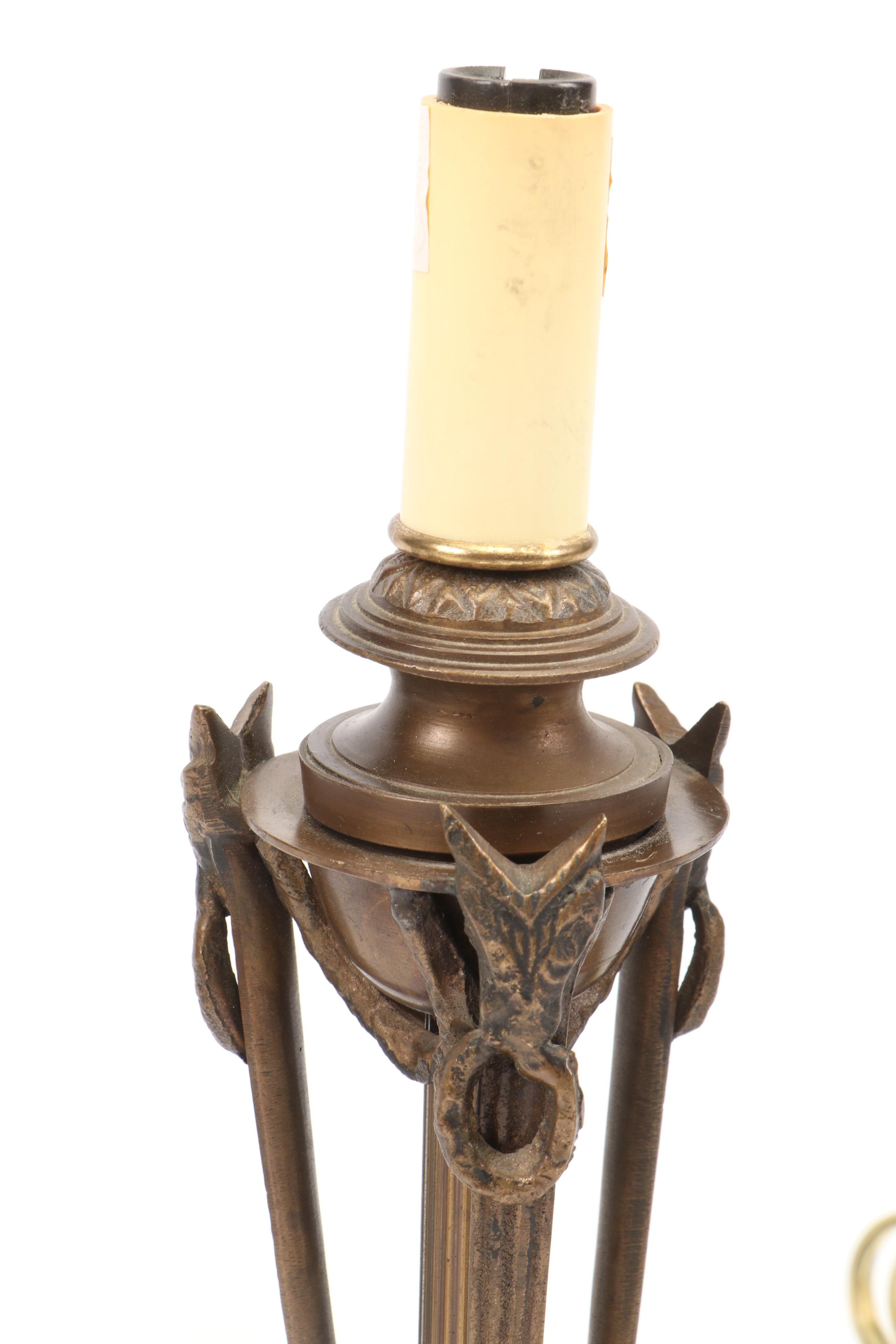 Claw Foot Stone and Brass Candelabra With Table Lamp, Candle Wall Sconces