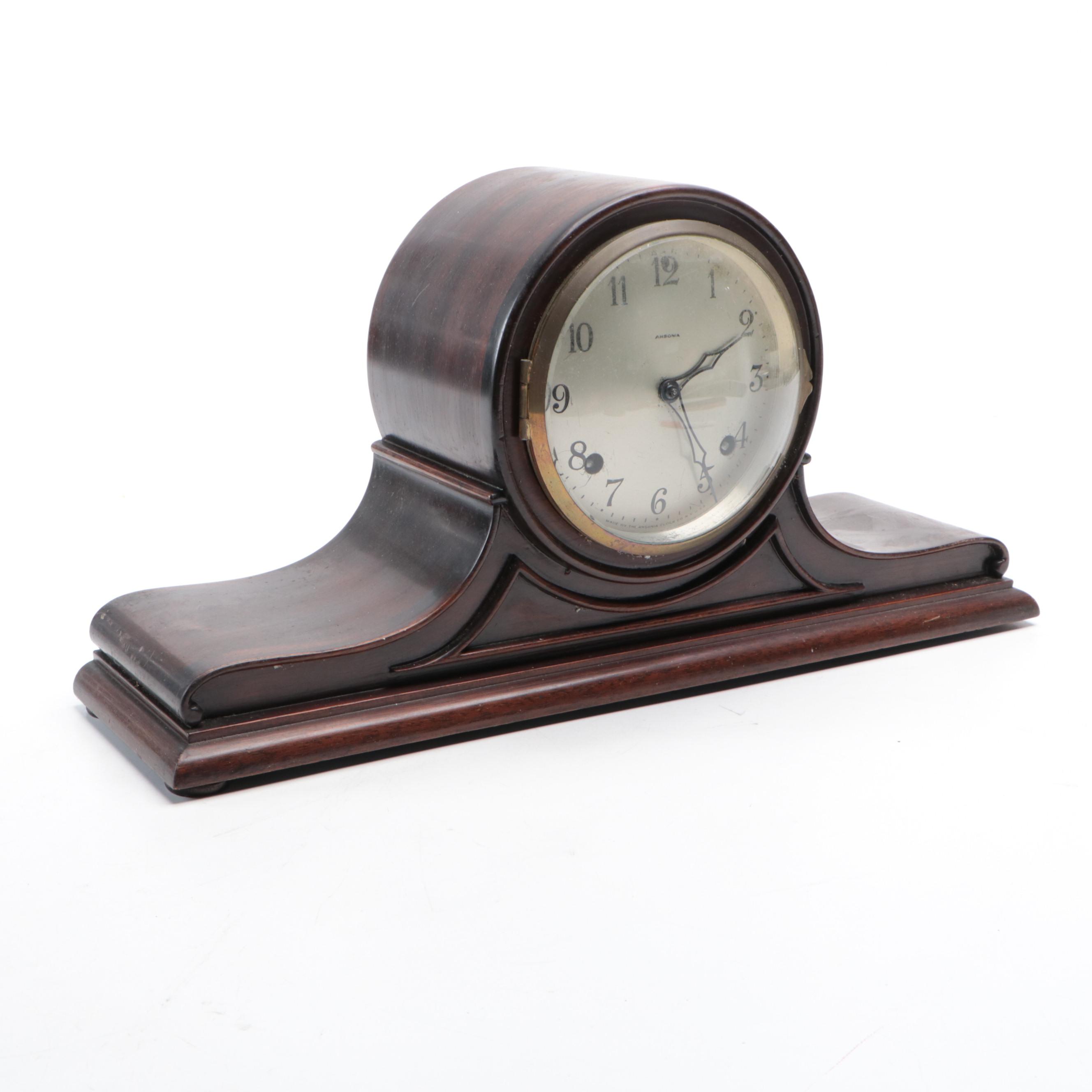 Ansonia Precisia No. 3 Tambour Mantel Clock, Early to Mid-20th Century
