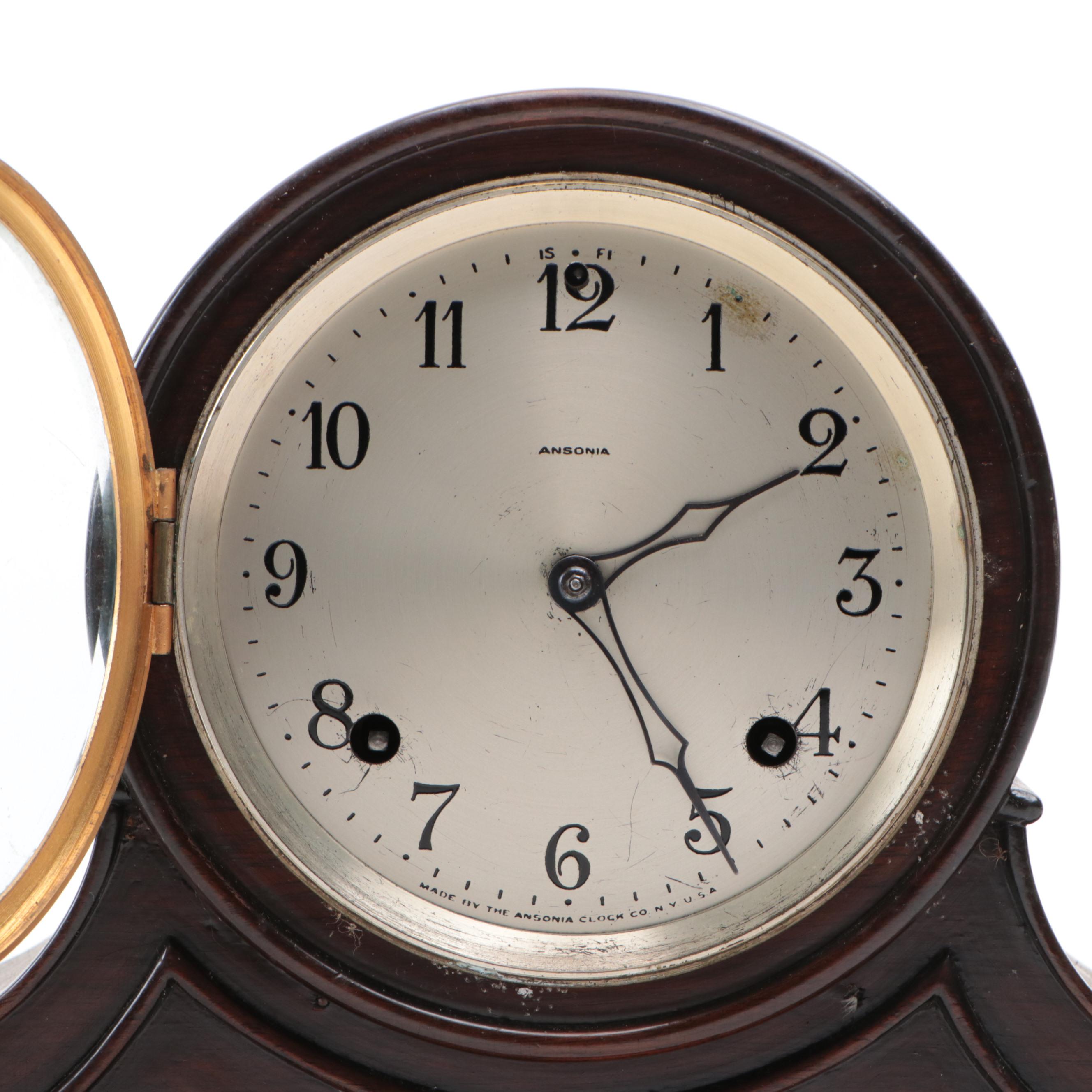 Ansonia Precisia No. 3 Tambour Mantel Clock, Early to Mid-20th Century