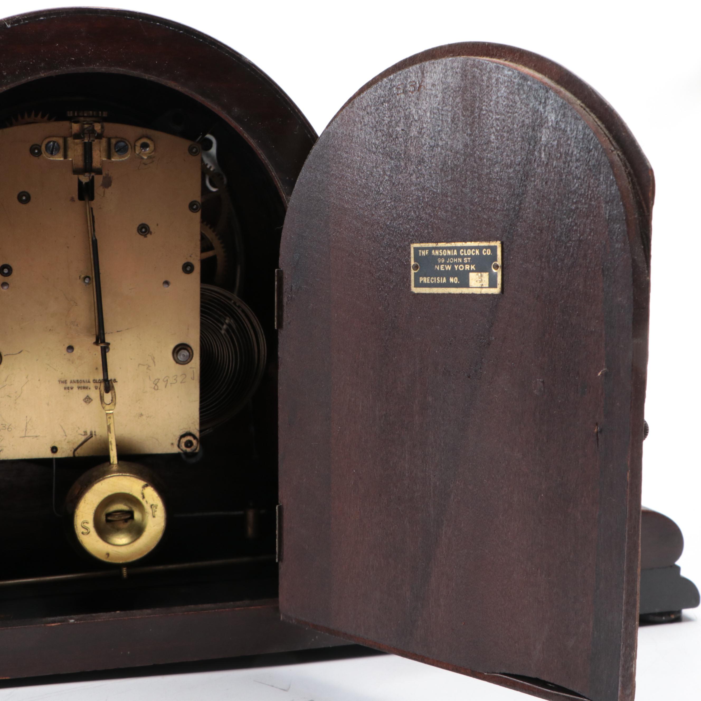 Ansonia Precisia No. 3 Tambour Mantel Clock, Early to Mid-20th Century